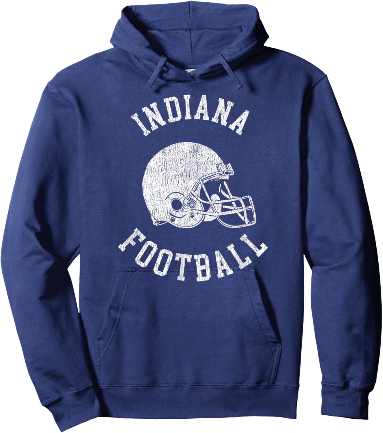 Indiana Football Throwback Football Helmet Retro Distressed Hoodie - Hoodie | Navy