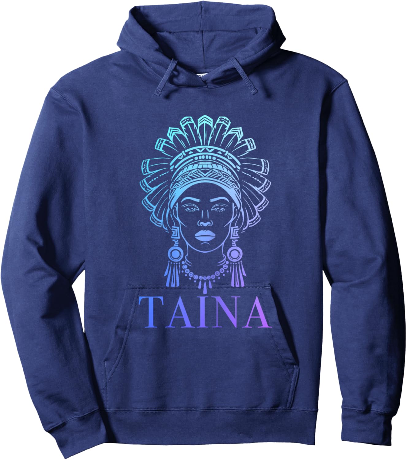Taina Taino Woman Boricua Boriken Indigenous Puerto Rican Hoodie - Hoodie | Navy