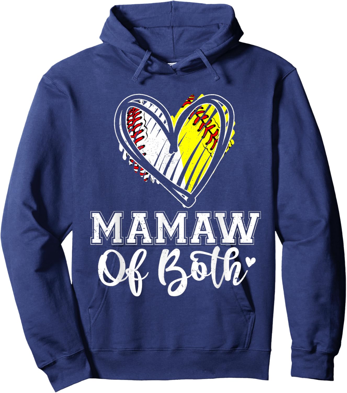 Mamaw Of Both Baseball Softball Mamaw Mothers Day Hoodie - Hoodie | Navy