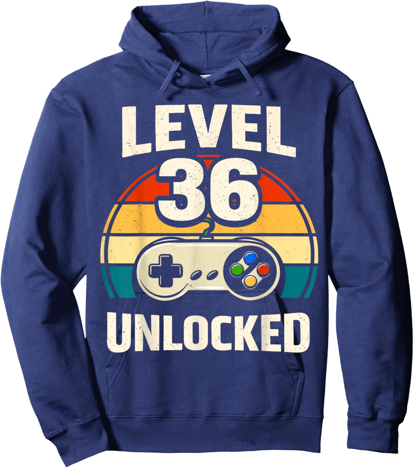 36th Birthday Level 36 Unlocked Gamer Gaming 36 Birthday Hoodie - Hoodie | Navy