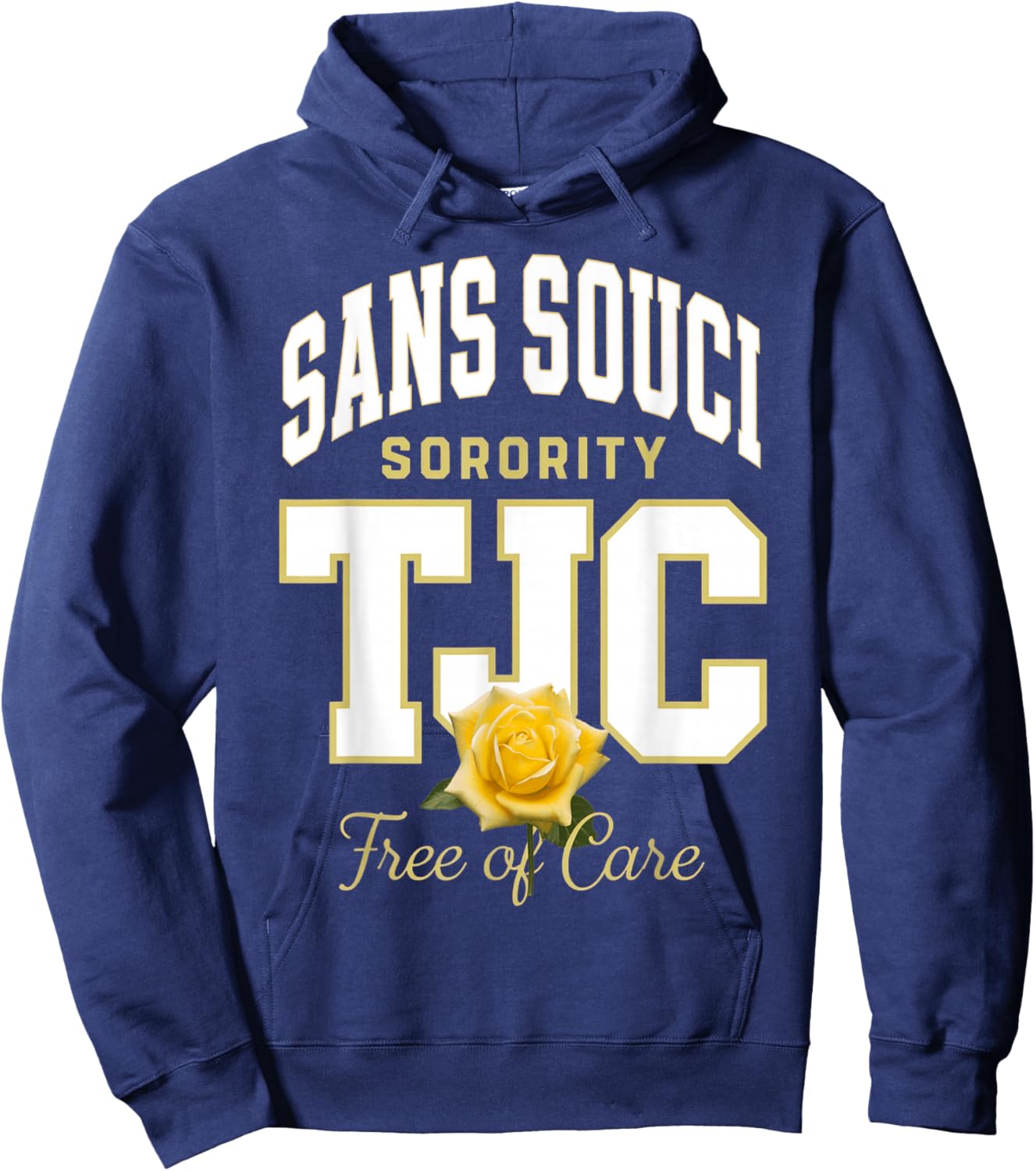 Sans Souci TJC Free of Care College Style Hoodie - Hoodie | Navy