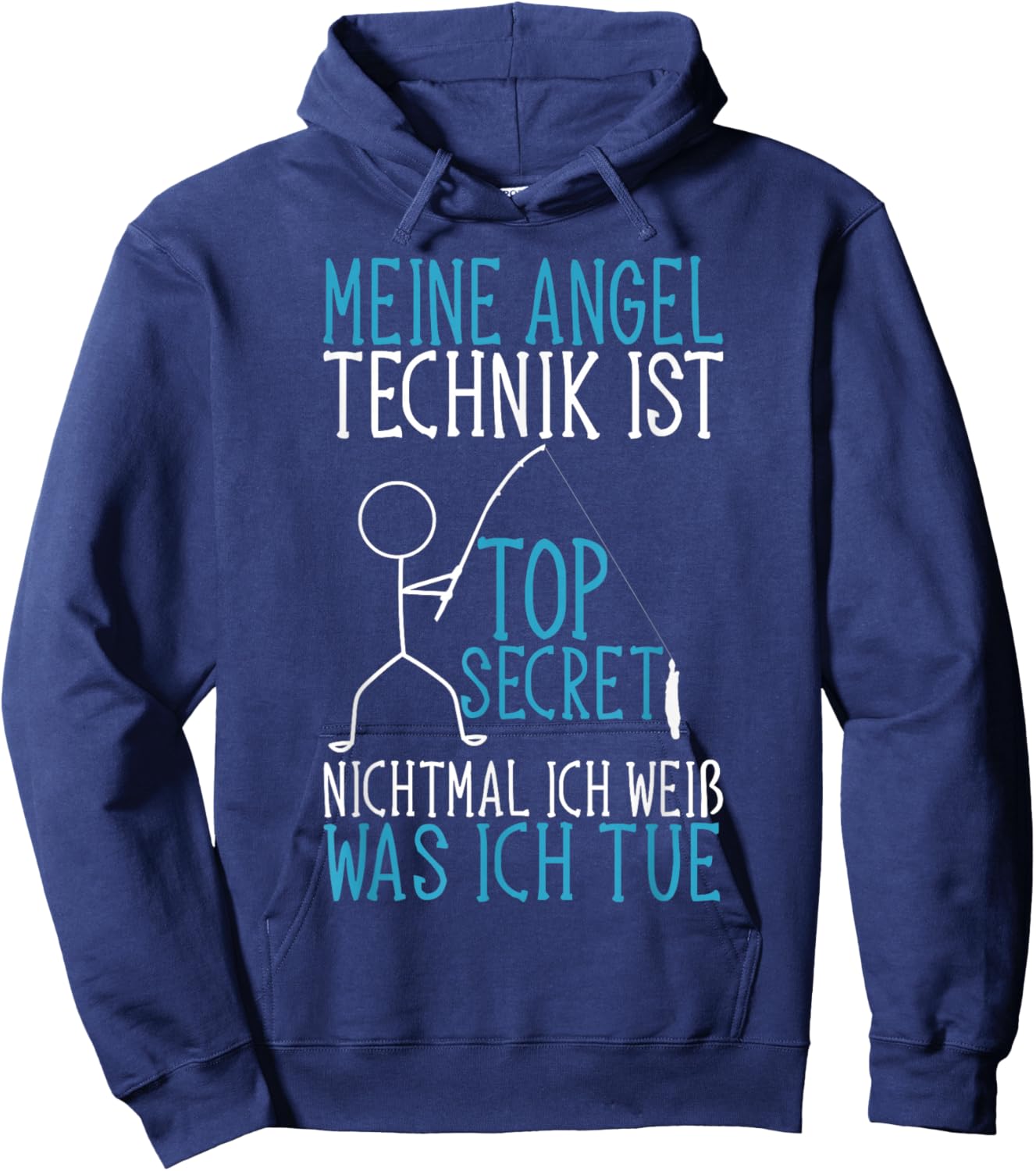 Angler Fische Angel Kleidung Top Secret Fischer Lustiges Angeln Schwarz Klein V-Ausschnitt Klassisch Mnner Hoodie - Hoodie | Navy