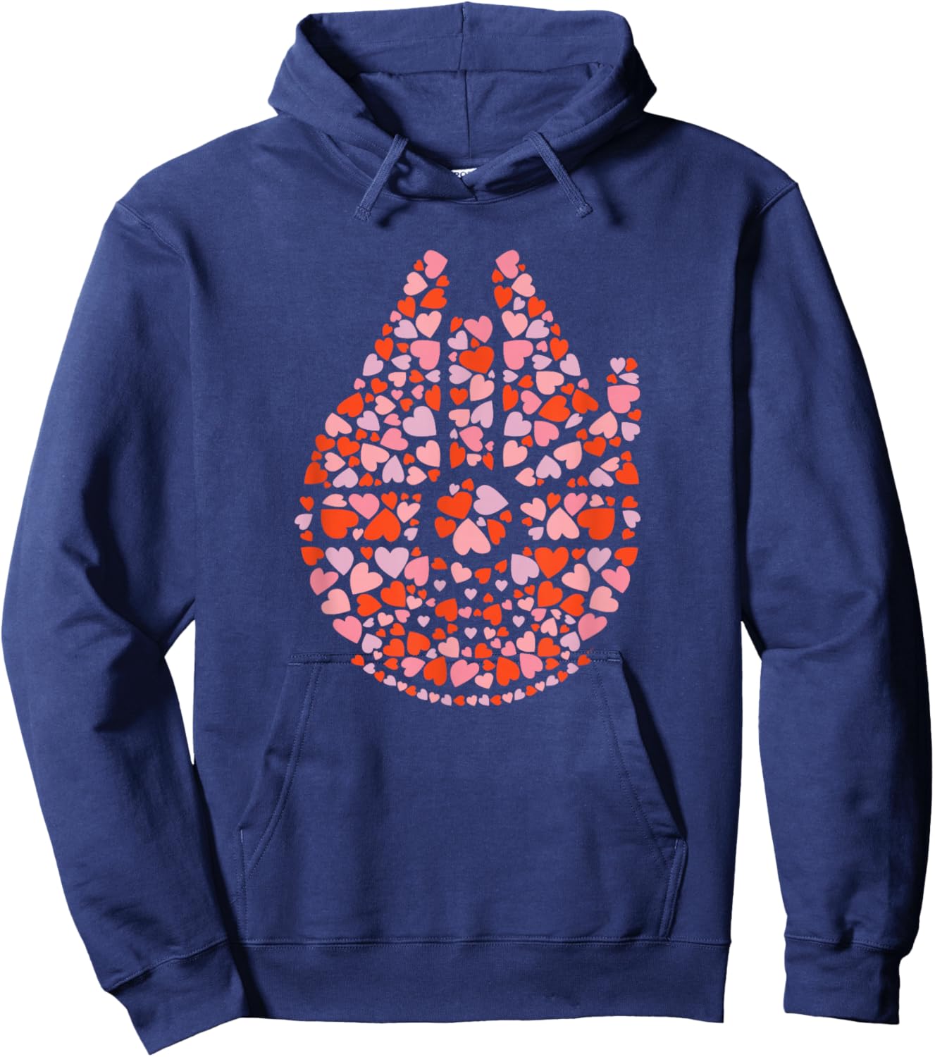 Star Wars Valentine’s Day Millennium Falcon Love Hearts Hoodie - Hoodie | Navy