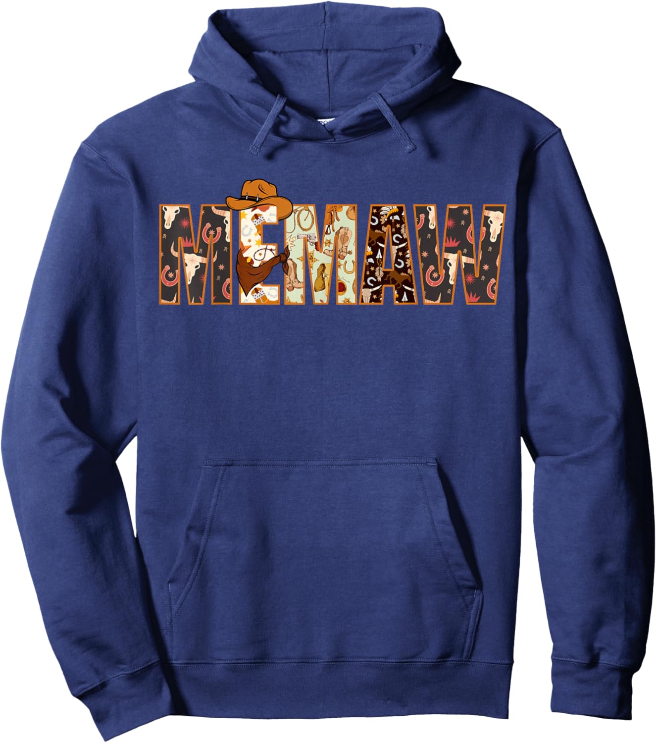 Memaw Western Rodeo Family Matching Birthday Hoodie - Hoodie | Navy