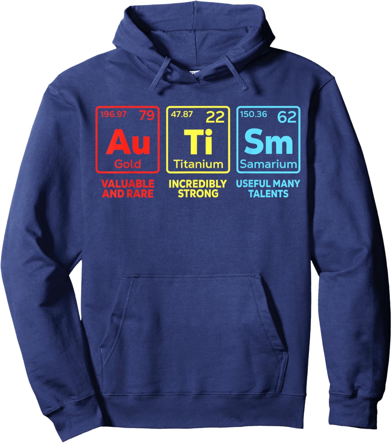 Autism Awareness Women Men Kids mom Elements Periodic Table Hoodie - Hoodie | Navy