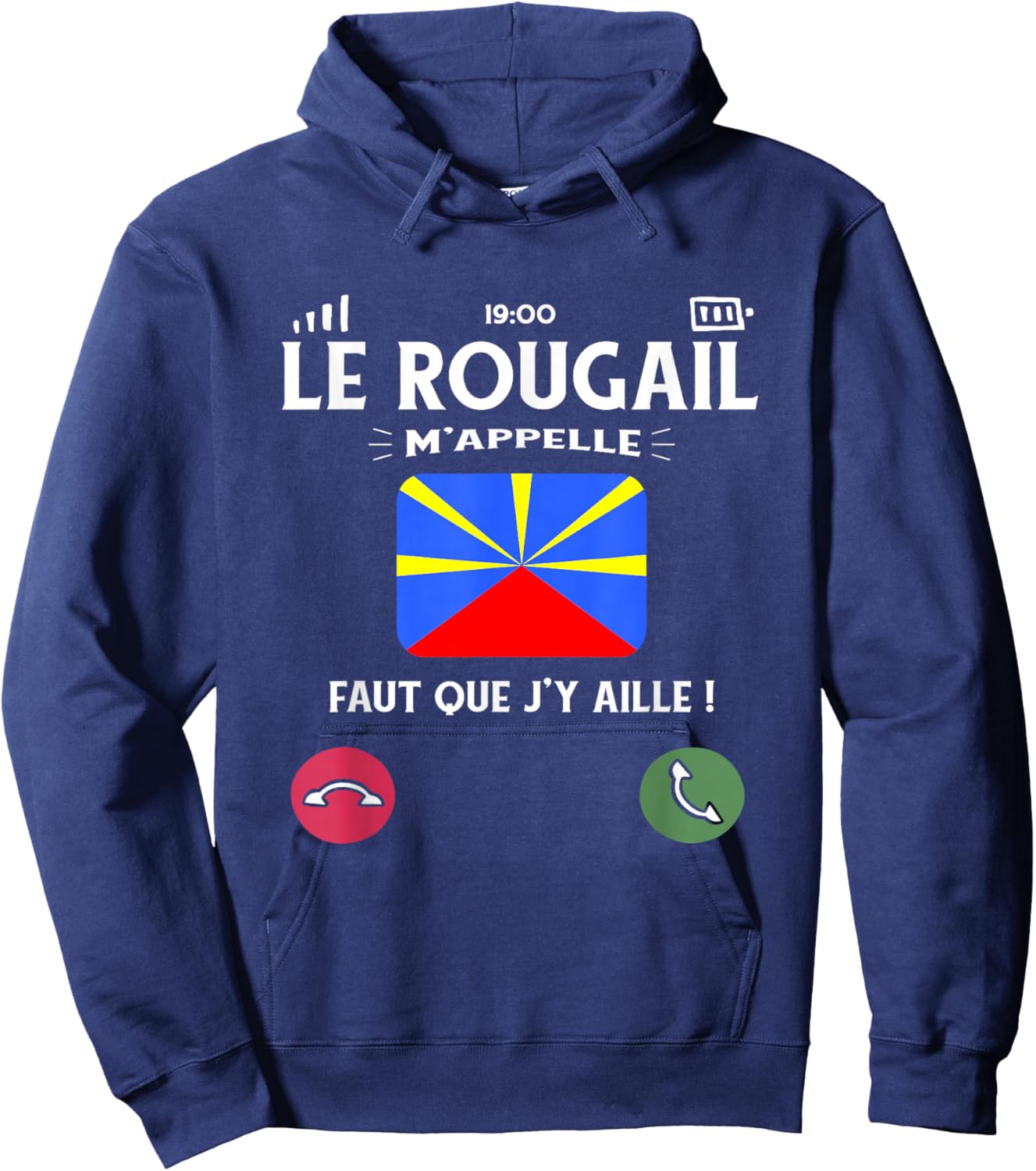 Le Rougail M'Appelle Humour Meeting Kitchen Flat Creole Hoodie - Hoodie | Navy