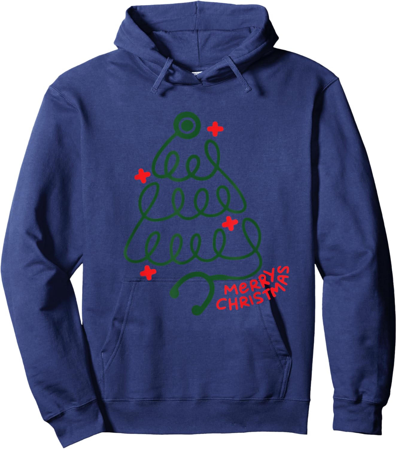 Merry Christmas Stethoscope CNA Nurse Holiday Medical Worker Hoodie - Hoodie | Navy
