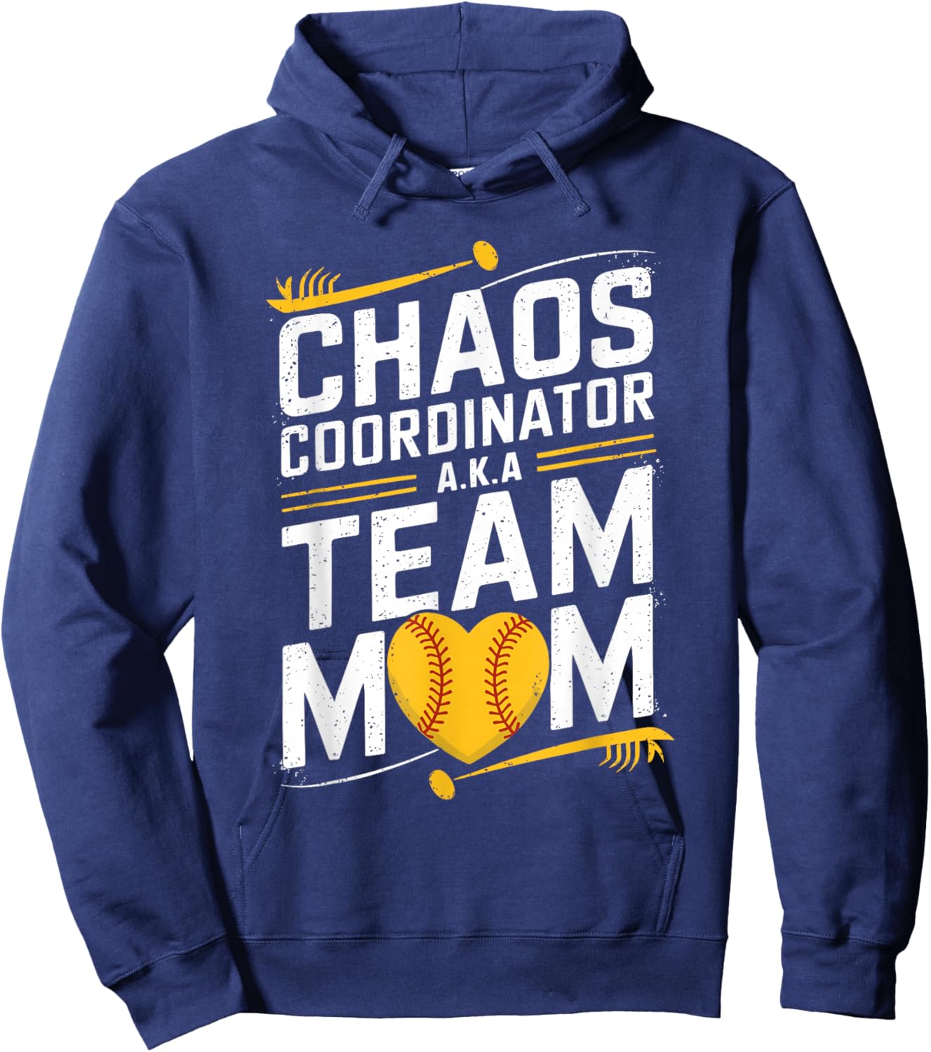 Softball Sports Player, Chaos Coordinator A.K.A Team Mom Hoodie - Hoodie | Navy