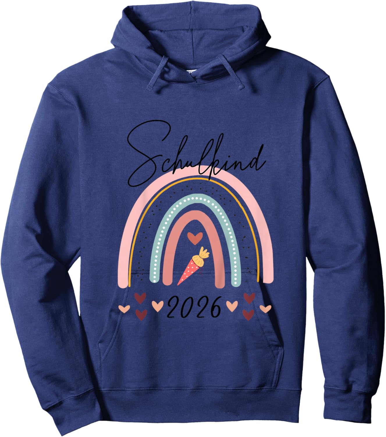 Schulkind 2026 Rainbow School Cone, First Day at School Girls' Hoodie - Hoodie | Navy