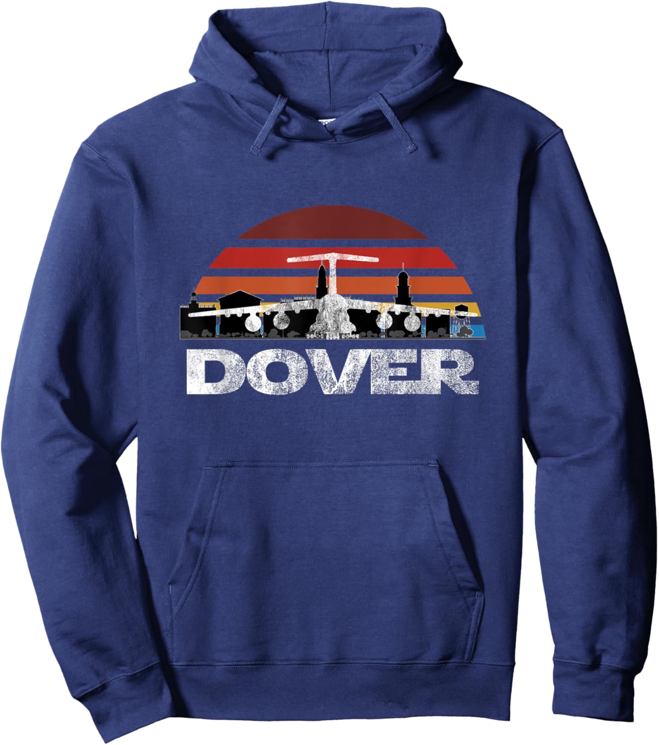 C-5 Galaxy Vintage Sunset Airlift Cargo Airplane Hoodie - Hoodie | Navy