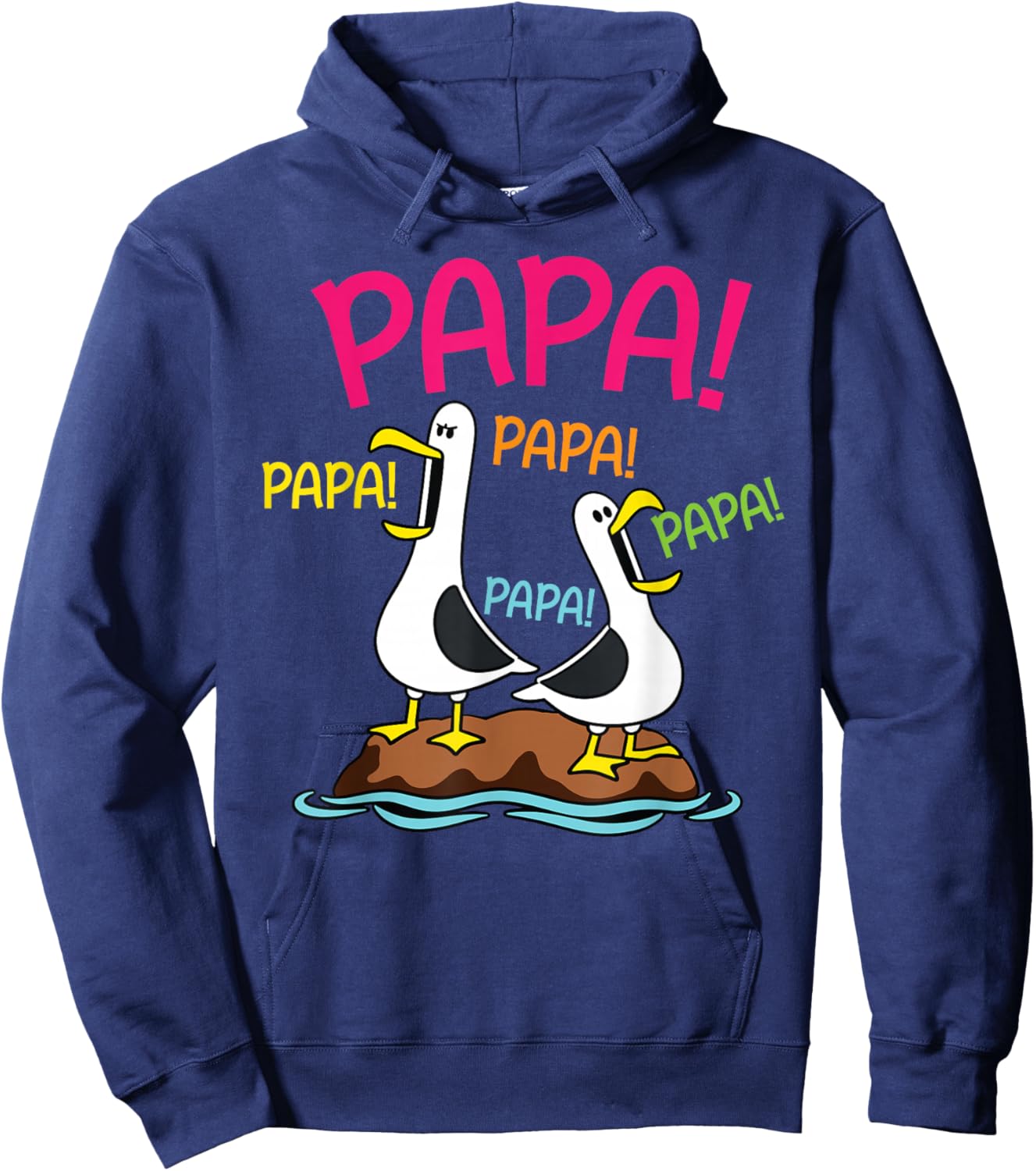 Papa Mouette Drôle Design Oiseaux Marins Humour Papa Hoodie - Hoodie | Navy