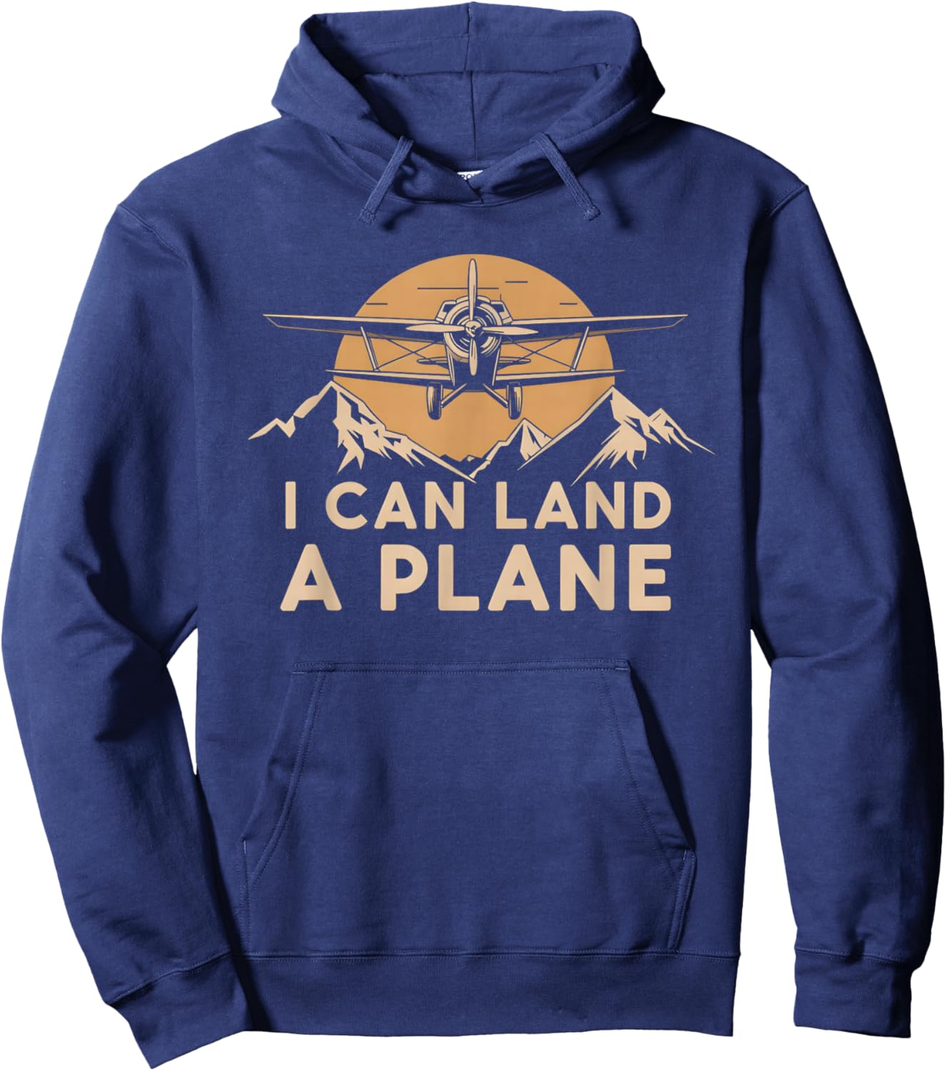 I Can Land A Plane Vintage Funny Pilot Aviation Quote Hoodie - Hoodie | Navy