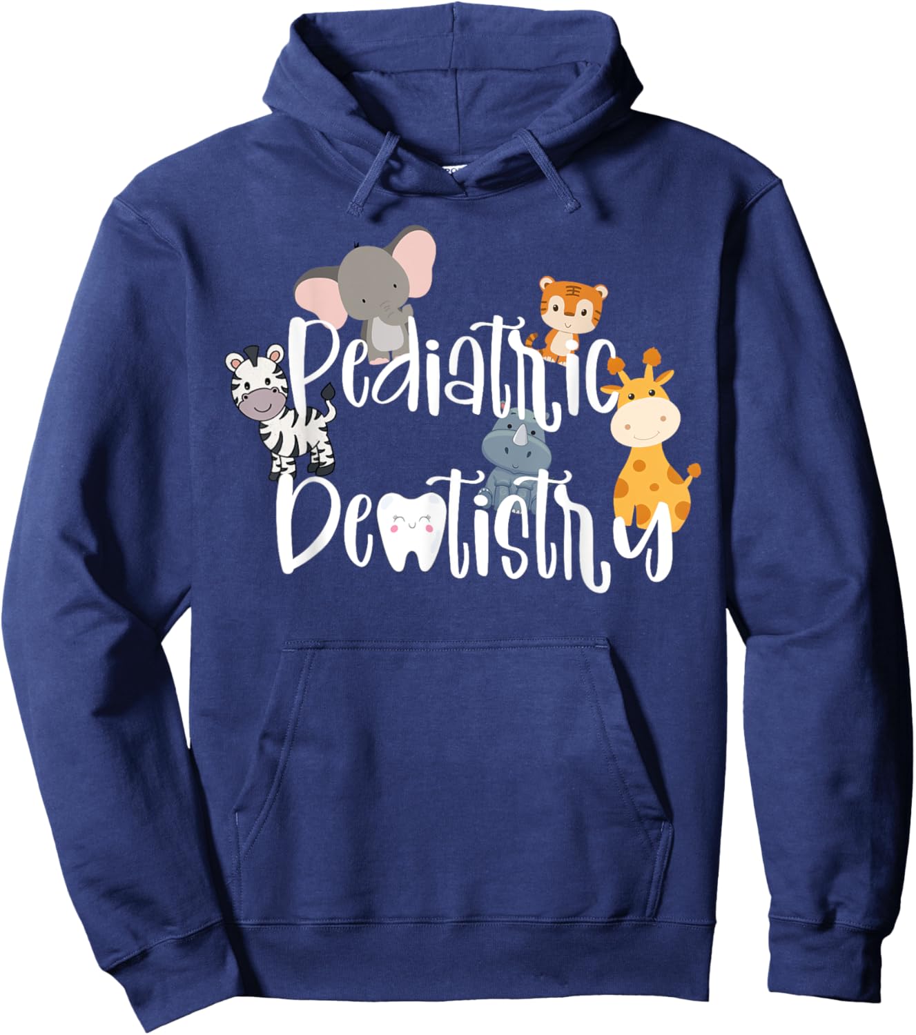 Safari Animals Pediatric Dentistry Dentist Dental Assistant Hoodie - Hoodie | Navy