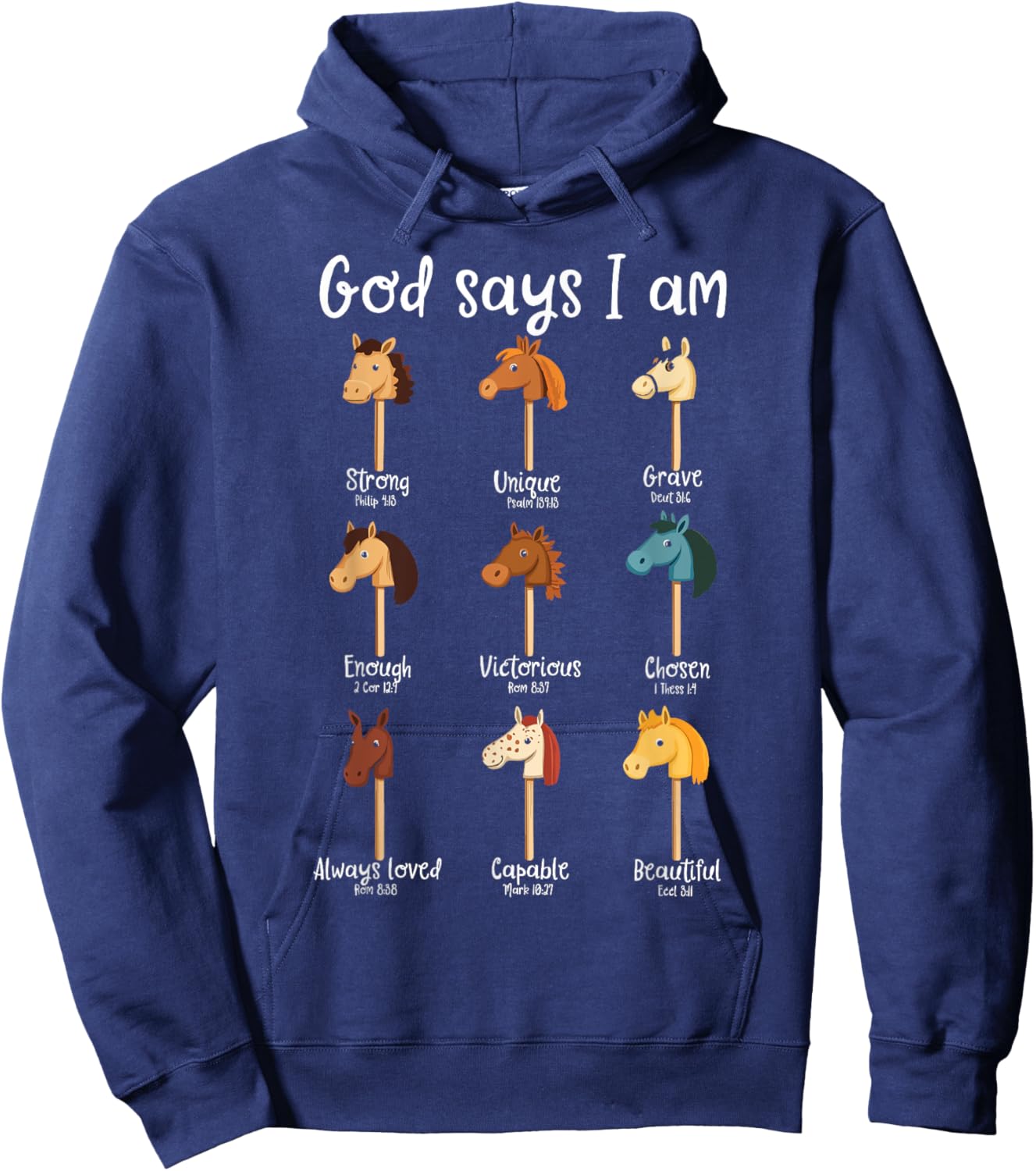 Funny Hobby Horsing Cute Hobby Horse for Girls God Saying Hoodie - Hoodie | Navy