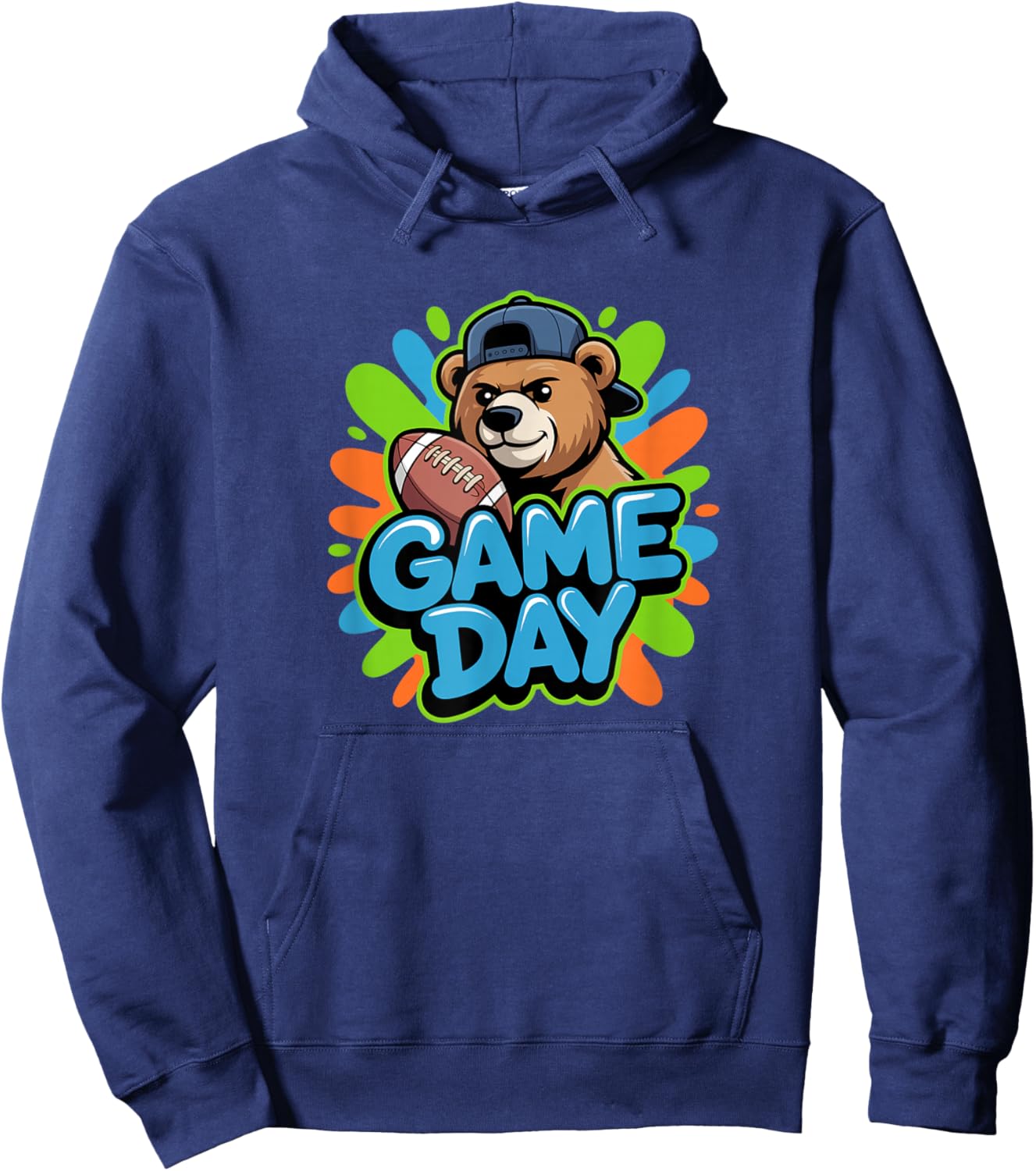 Funny Bear Game Day Hoodie - Hoodie | Navy