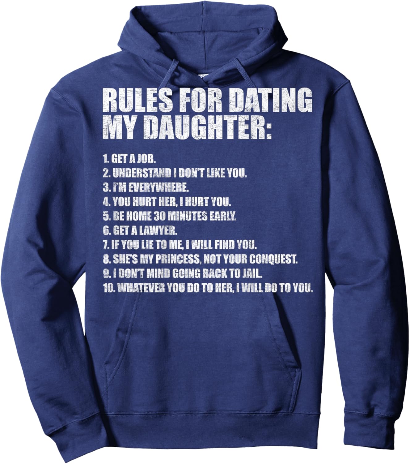 Rules for Dating My Daughter Funny Dad Daughter Hoodie - Hoodie | Navy