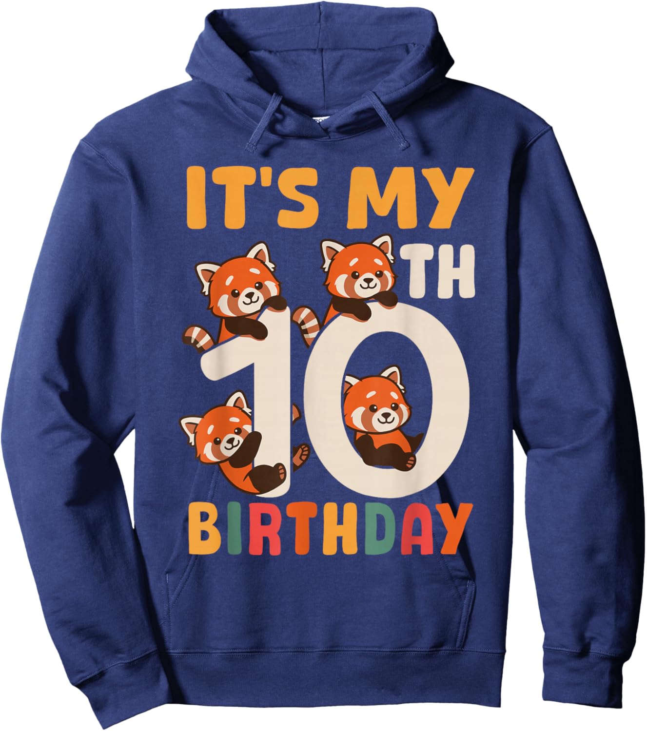 Red Panda 10 Year Old 10th Birthday Hoodie - Hoodie | Navy