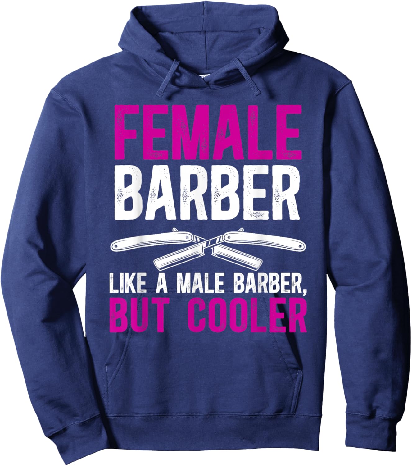 Female Barber Definition Female Hairdresser Girl Hoodie - Hoodie | Navy