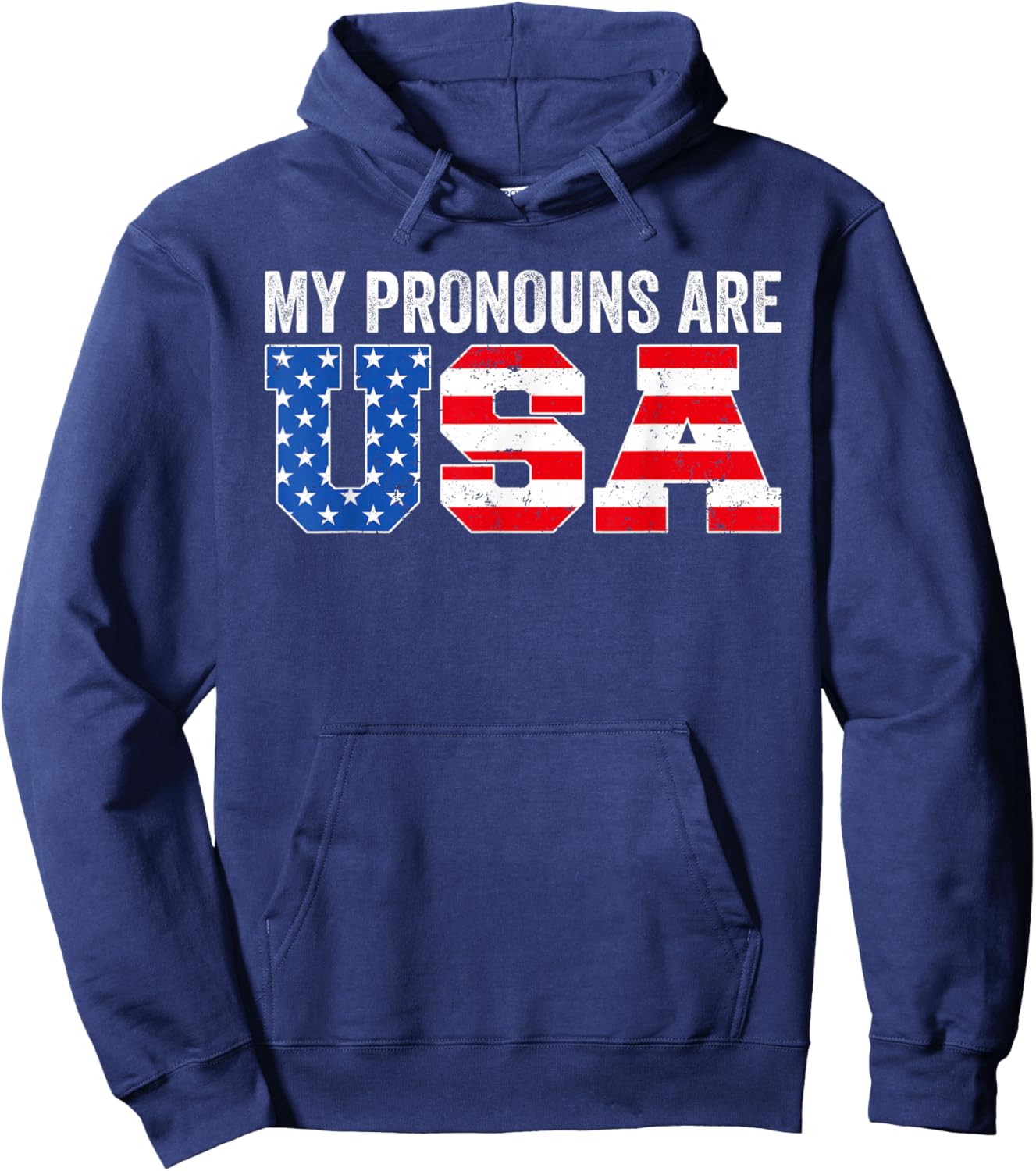 My Pronouns are USA American Funny 4th of July Patriotic Hoodie - Hoodie | Navy
