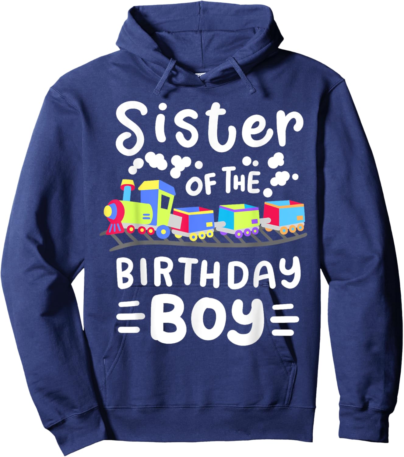 Sister of the Birthday Boy Choo Choo Train Family Matching Hoodie - Hoodie | Navy