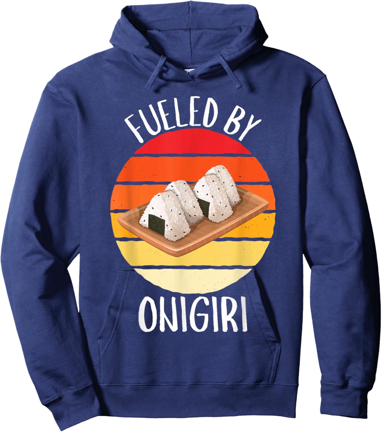 Retro Fueled By Onigiri Vintage Onigiri Lover Hoodie - Hoodie | Navy