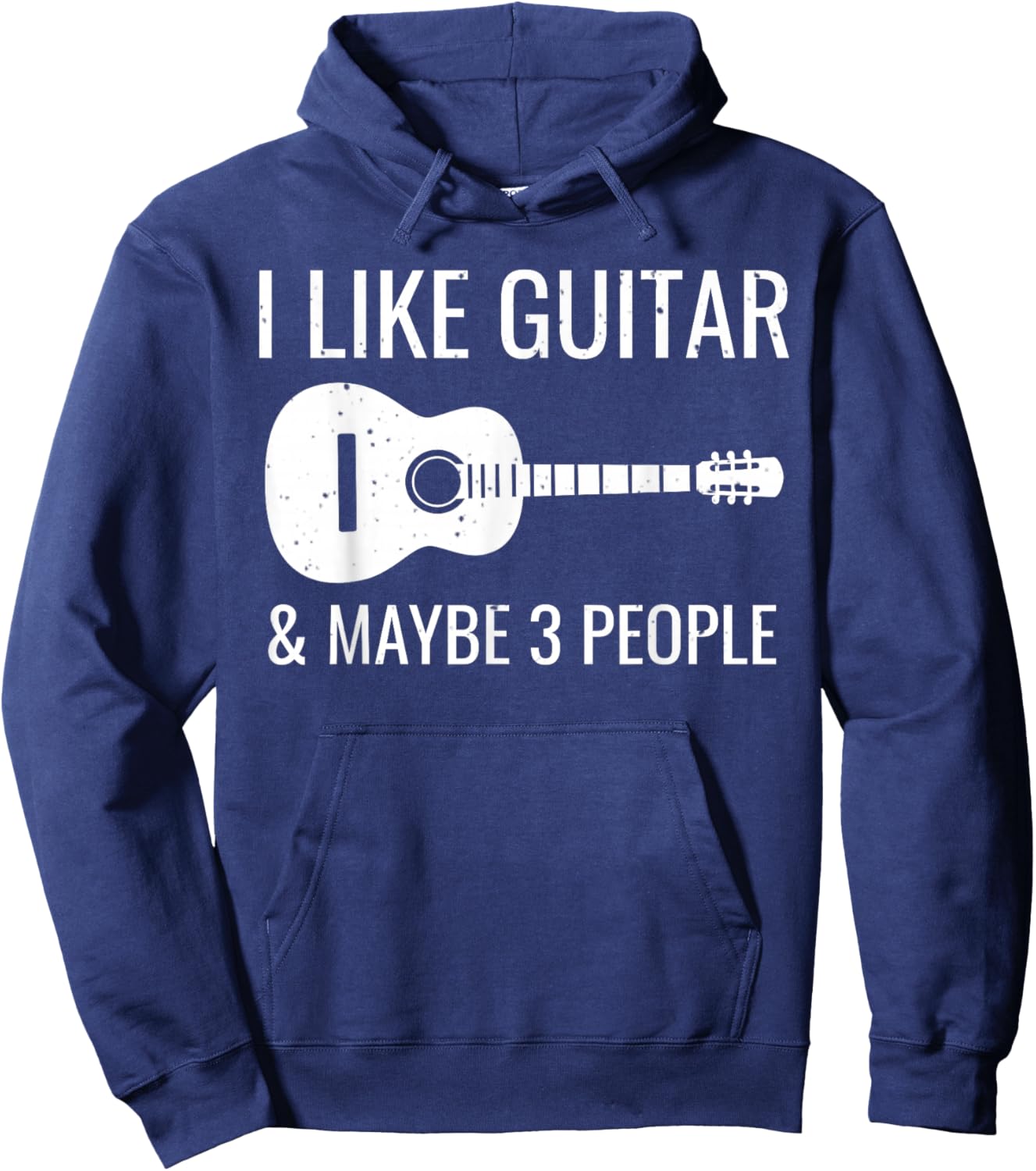 I Like Guitar & Maybe 3 People Funny Music Introvert Guitar Hoodie - Hoodie | Navy