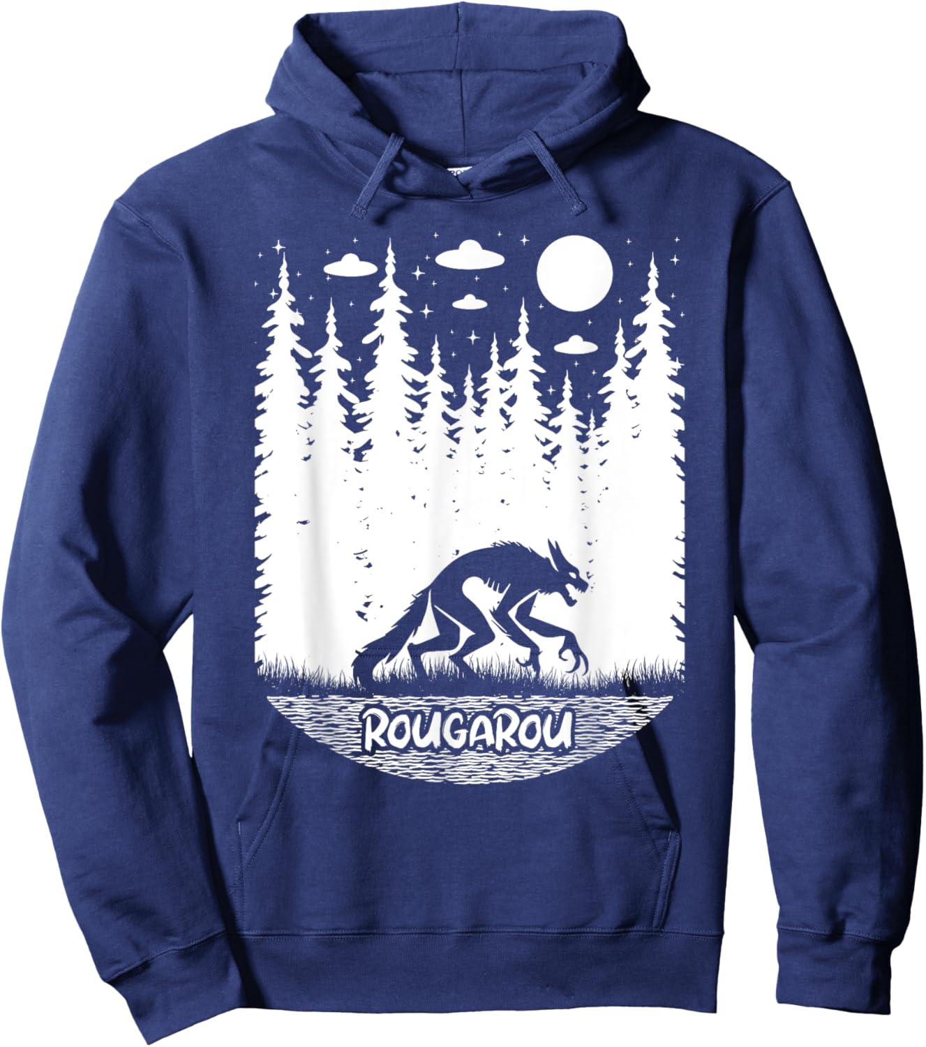 Funny Cryptid Rougarou Ufos Folklore Creature Cryptozoology Hoodie - Hoodie | Navy