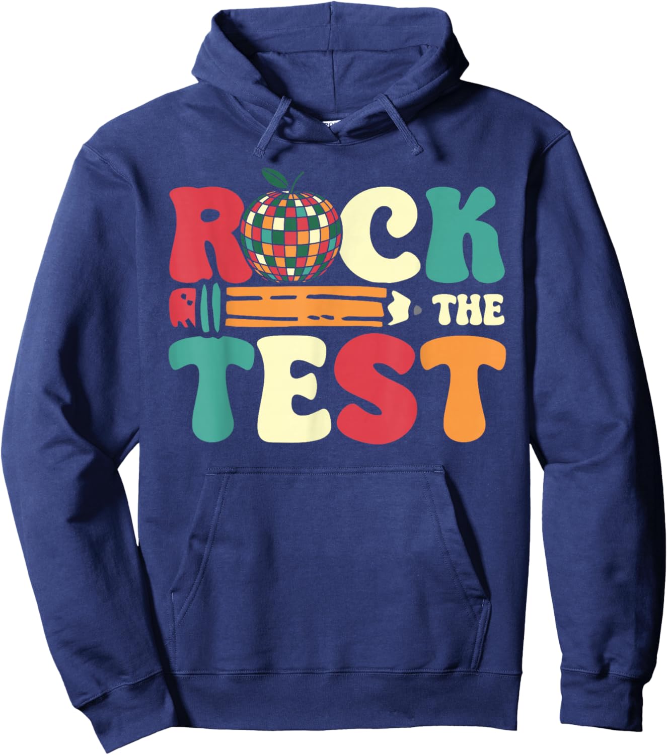 Rock The Test Day Disco Ball Testing Teacher Hoodie - Hoodie | Navy