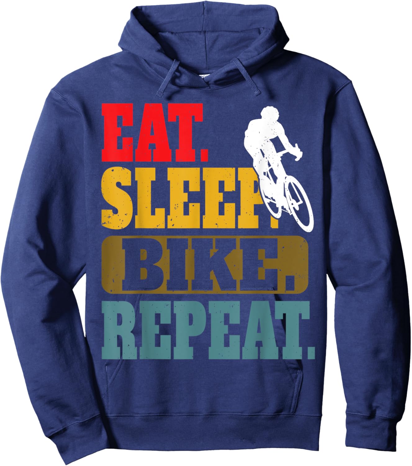 Eat Sleep Bike Repeat Cycling Cyclist Bicycling Kids Boys Hoodie - Hoodie | Navy