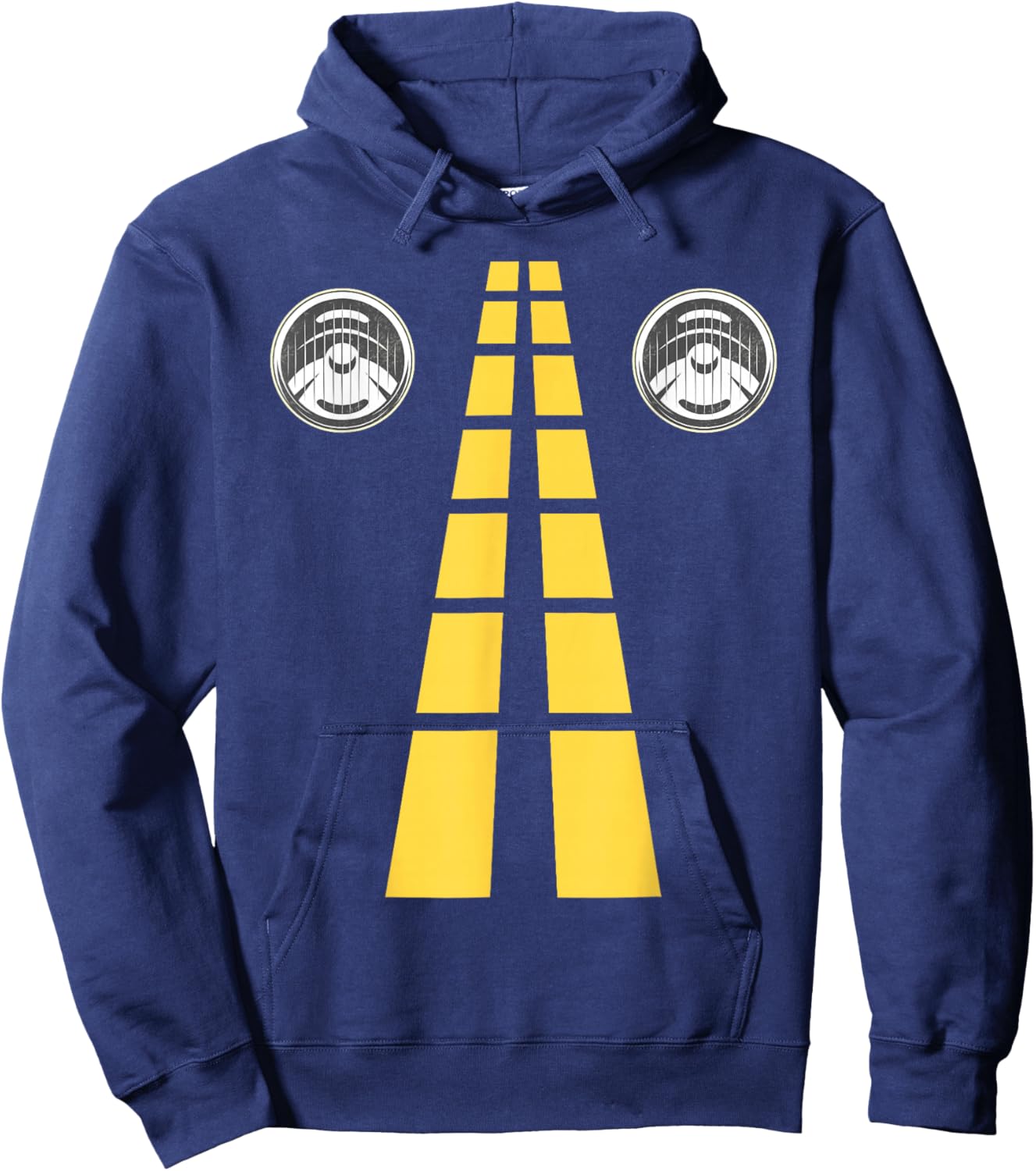 Deer Headlights with Road Markings Couples Costume Halloween Hoodie - Hoodie | Navy