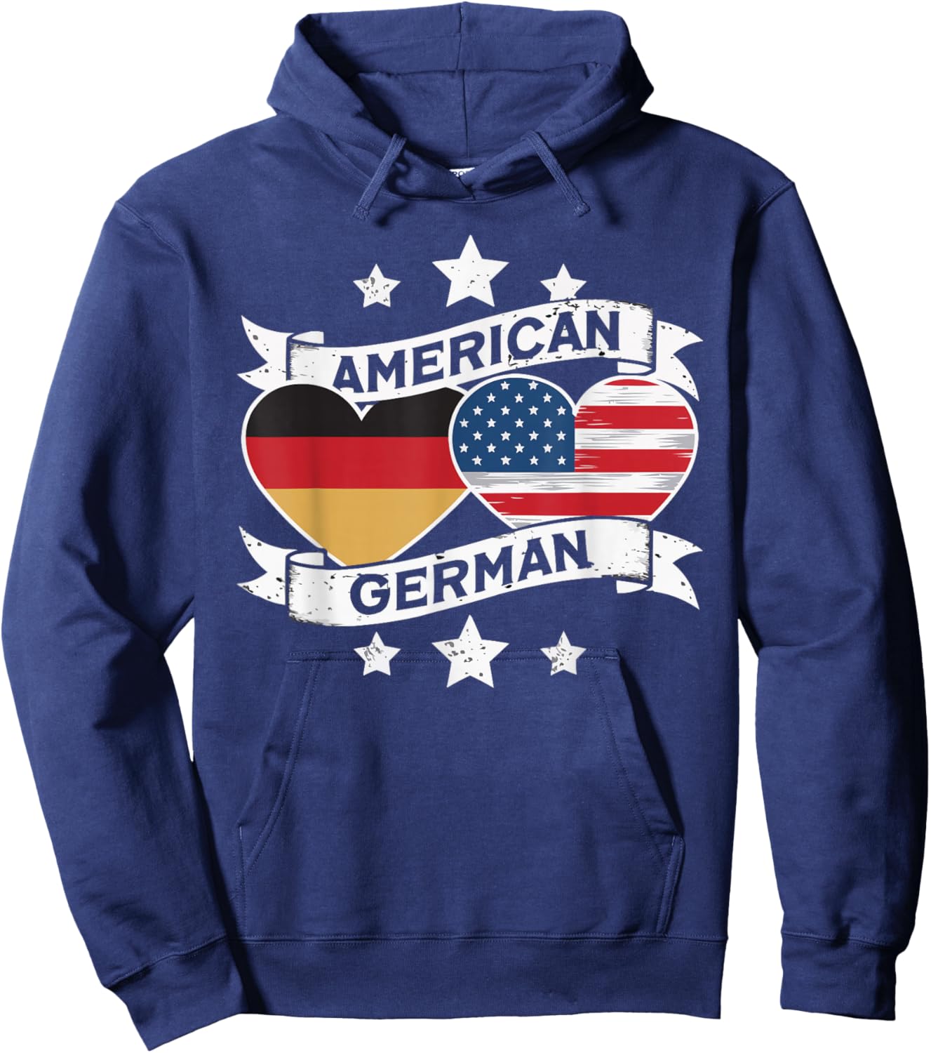 Half German Half American USA Flag Germany America Hoodie - Hoodie | Navy