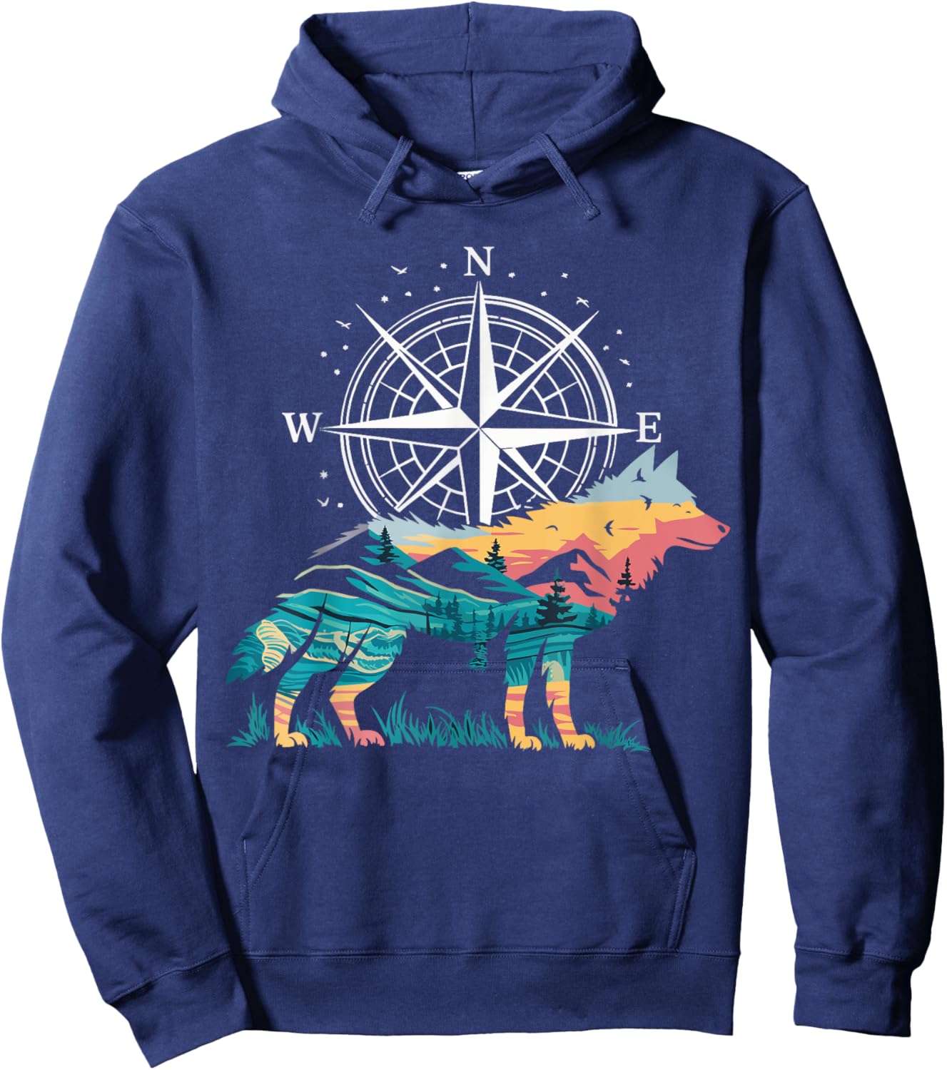 Wolf Compass Hiker Hoodie - Hoodie | Navy