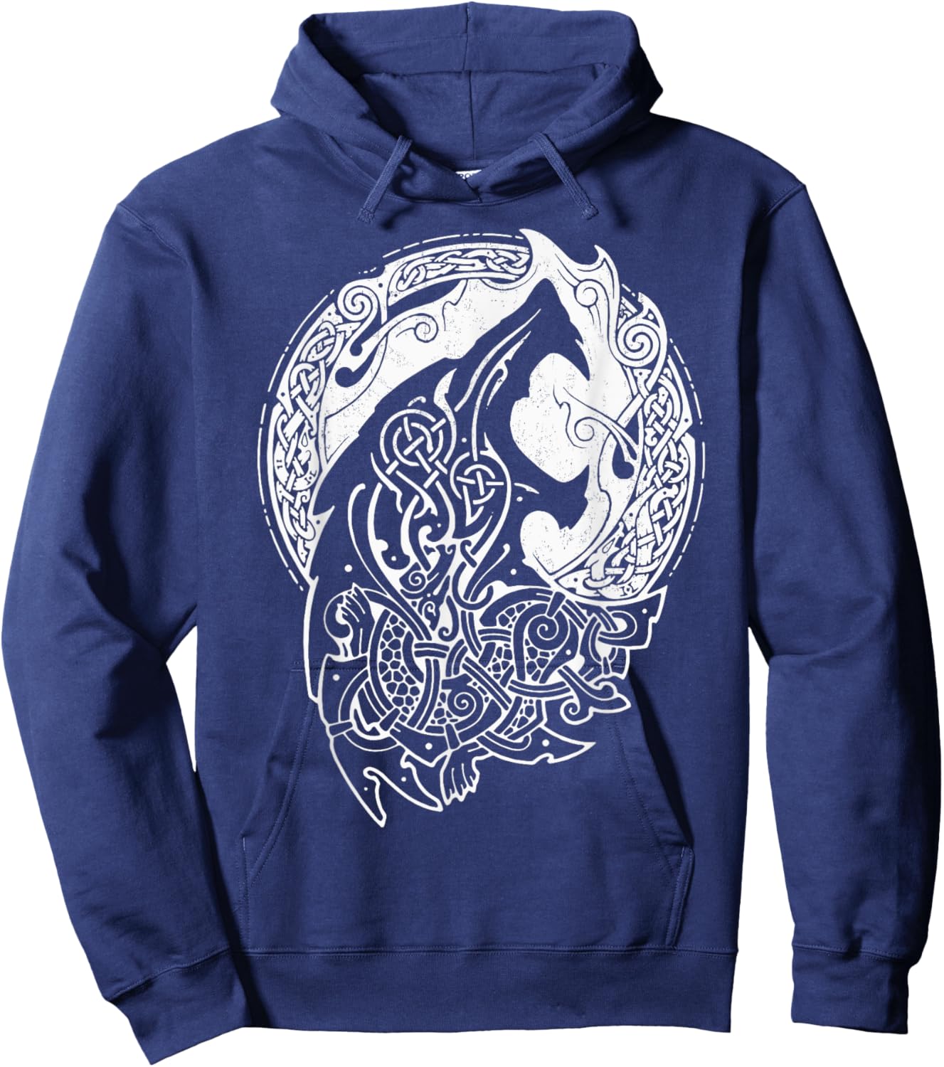 Wolf Celtic Proud Viking Warrior Nordic Mythology Hoodie - Hoodie | Navy