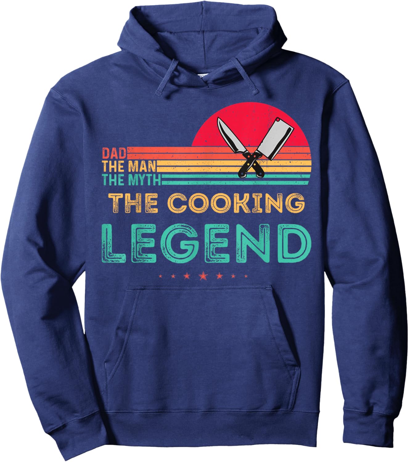 Vintage Cooking Dad The Man The Myth The Legend Chef Funny Hoodie - Hoodie | Navy