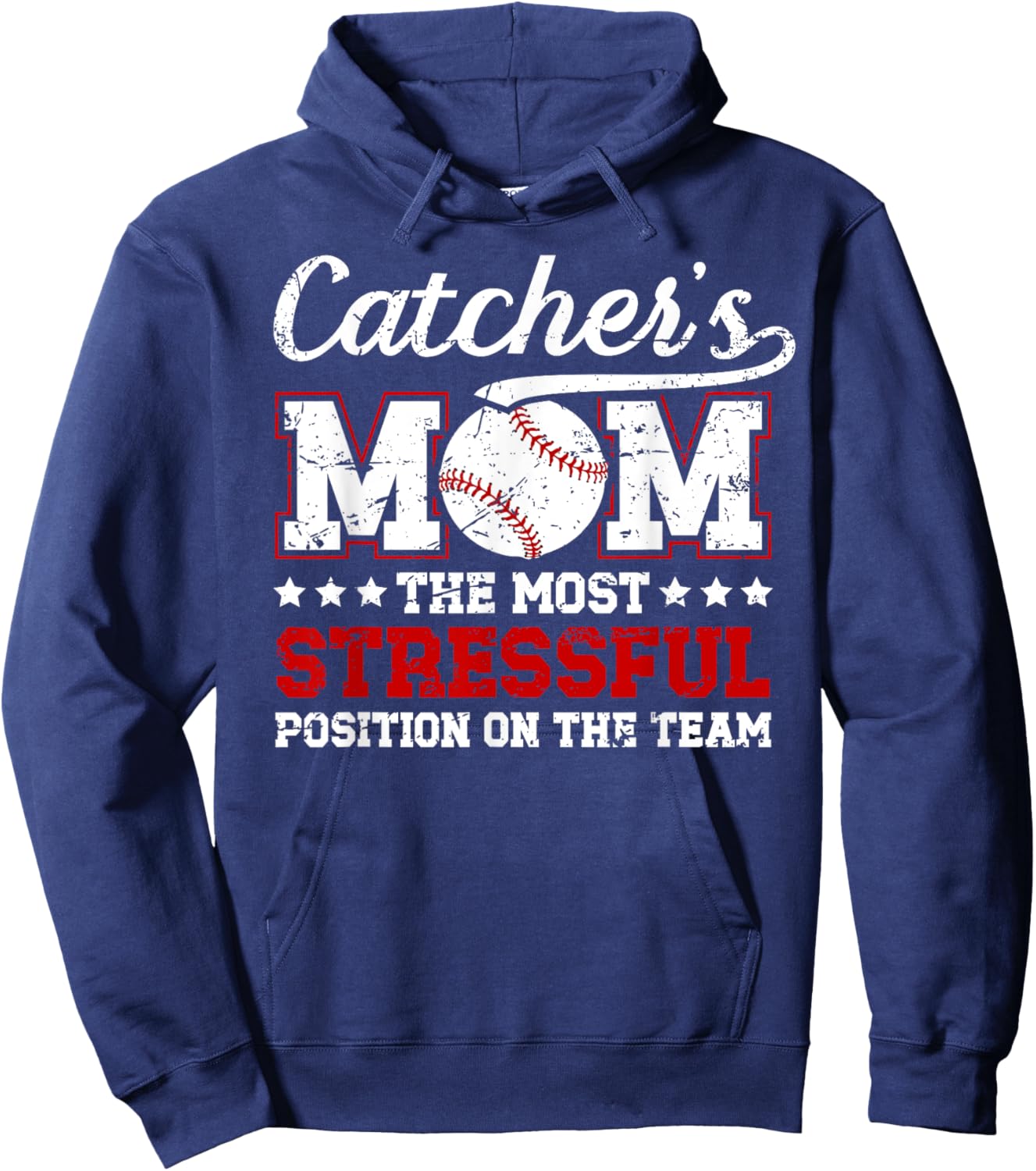 Catcher's Mom Baseball Catcher Mom Baseball Catcher Mama Hoodie - Hoodie | Navy