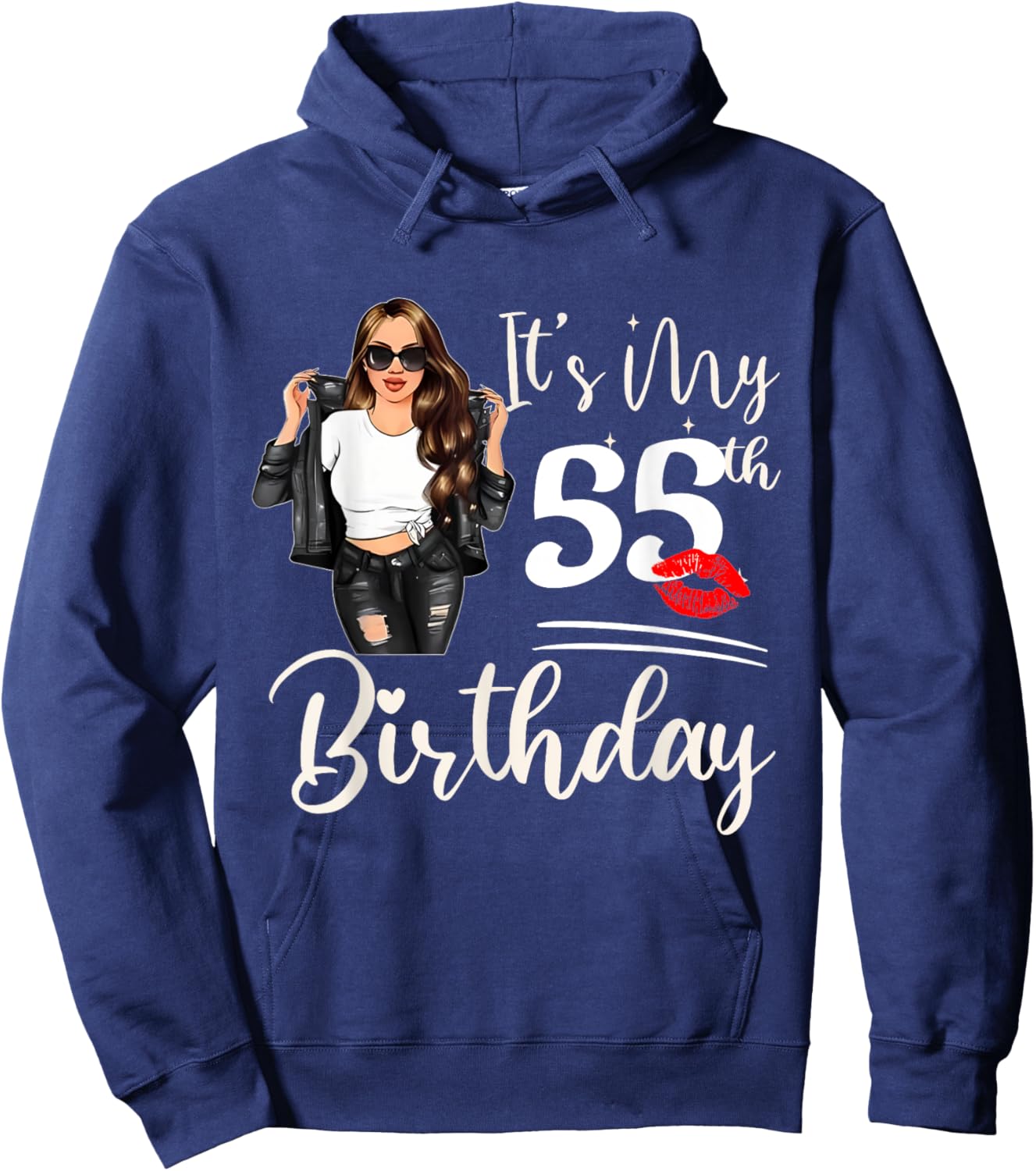 55 Years Old Black Melanin Women Girl It's My 55th Birthday Hoodie - Hoodie | Navy