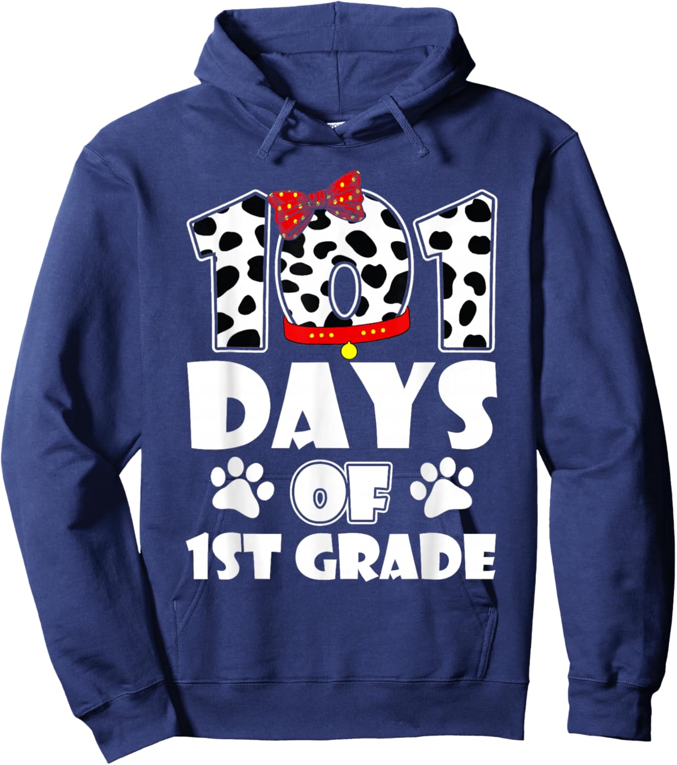 Happy 101 Days School 1st Grade Dog 100 Days Smarter Student Hoodie - Hoodie | Navy