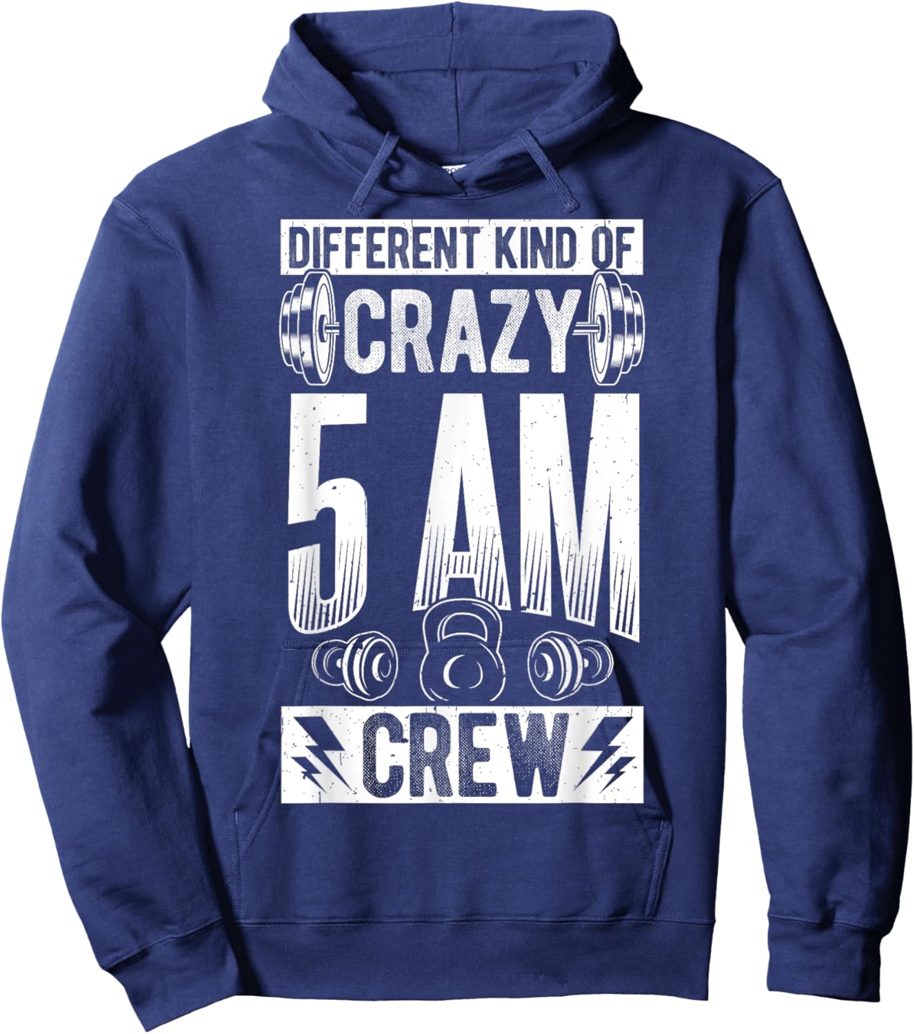 DIFFERENT KIND OF CRAZY 5AM CREW Early Morning Workout Hoodie - Hoodie | Navy