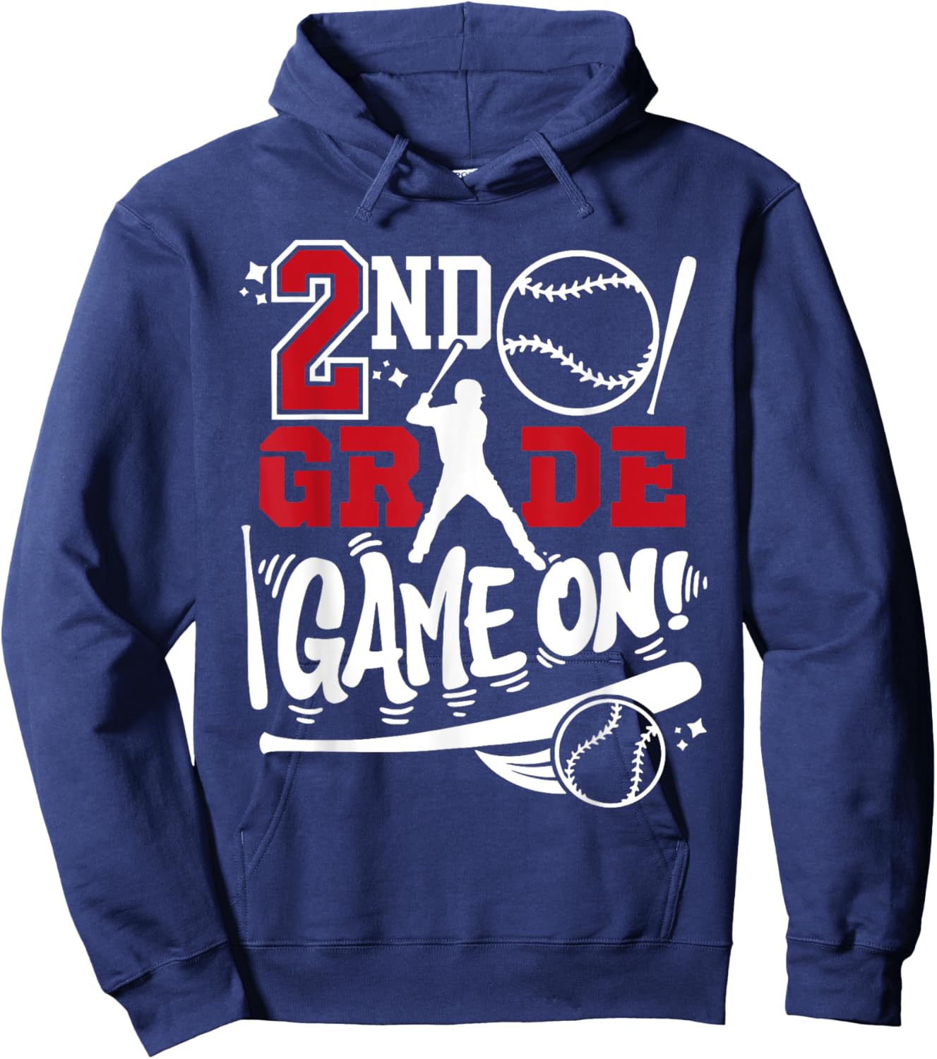 2nd Grade Game On First Day of School Baseball Second Grade Hoodie - Hoodie | Navy