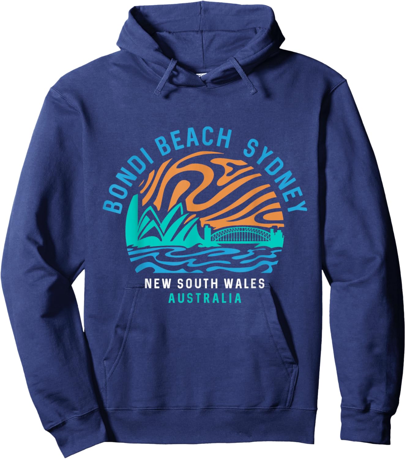 Vintage Retro Bondi Beach Sydney Australia Surfer Beach Hoodie - Hoodie | Navy