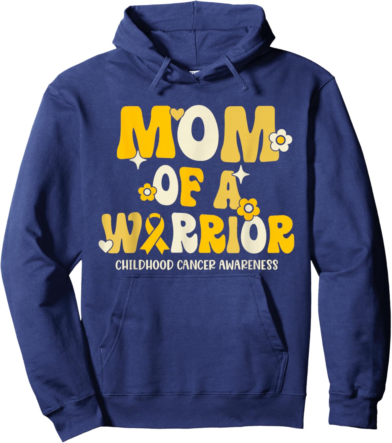 Mom of a Warrior - Childhood Cancer Awareness Hoodie - Hoodie | Navy