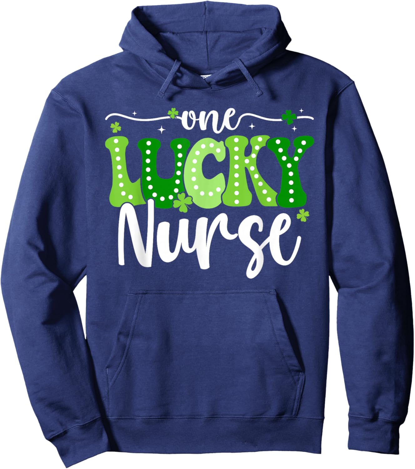 One Lucky Nurse Groovy Retro Nurse St Patrick's Day Hoodie - Hoodie | Navy