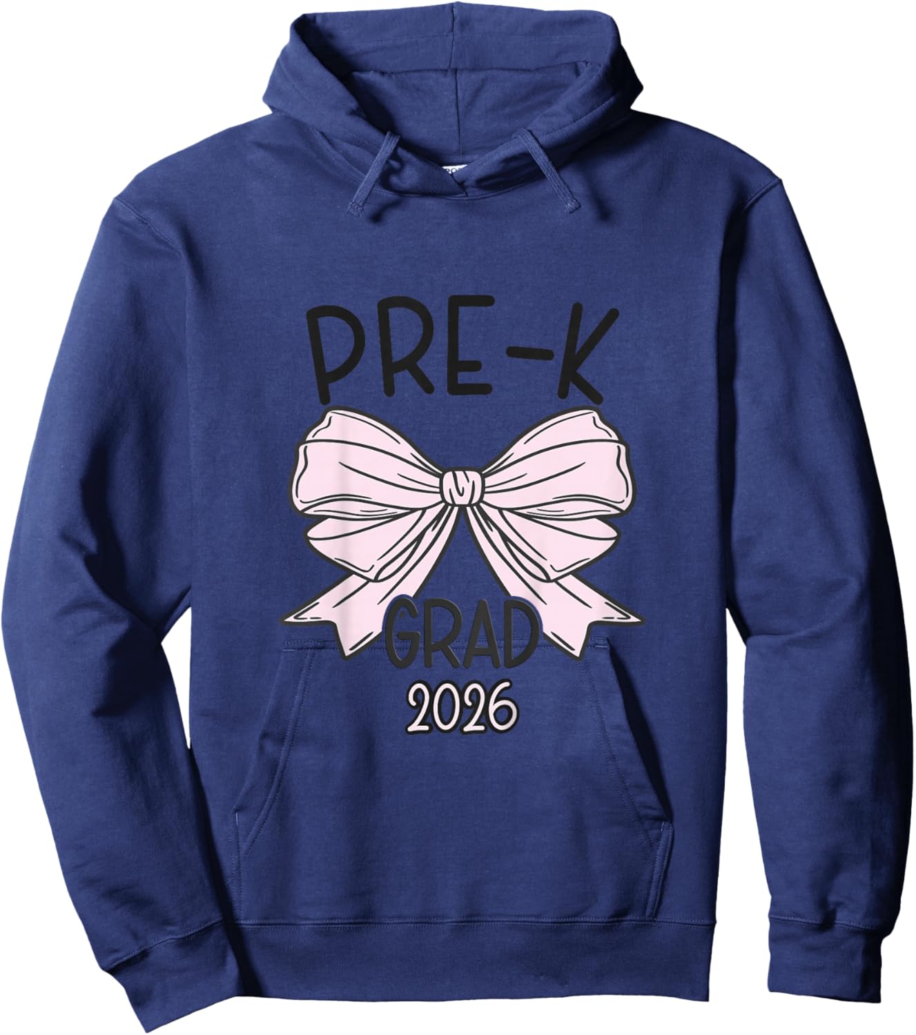 Pre-K Prek Grad 2026 Bow Preschool Graduate Hoodie - Hoodie | Navy