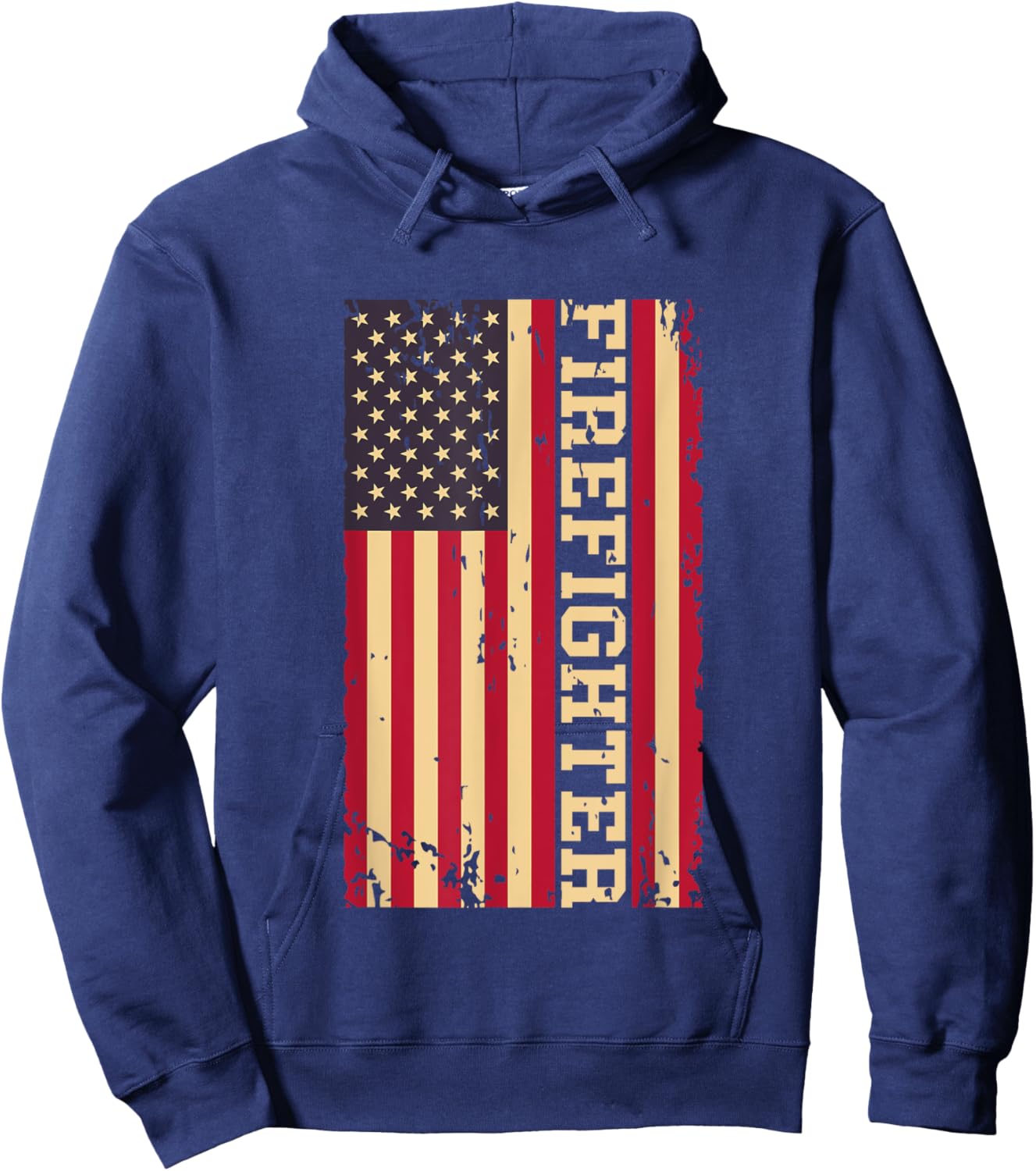 Firefighter Fire Dept Department Fireman Fire Rescue US Flag Hoodie - Hoodie | Navy