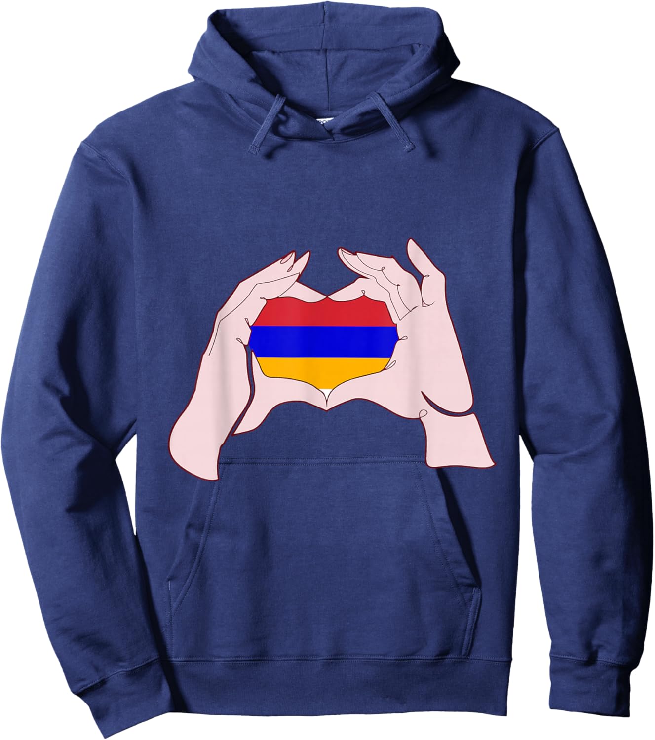 Armenia Hand Sign Love Heart Armenian Flag Armenian Pride Hoodie - Hoodie | Navy