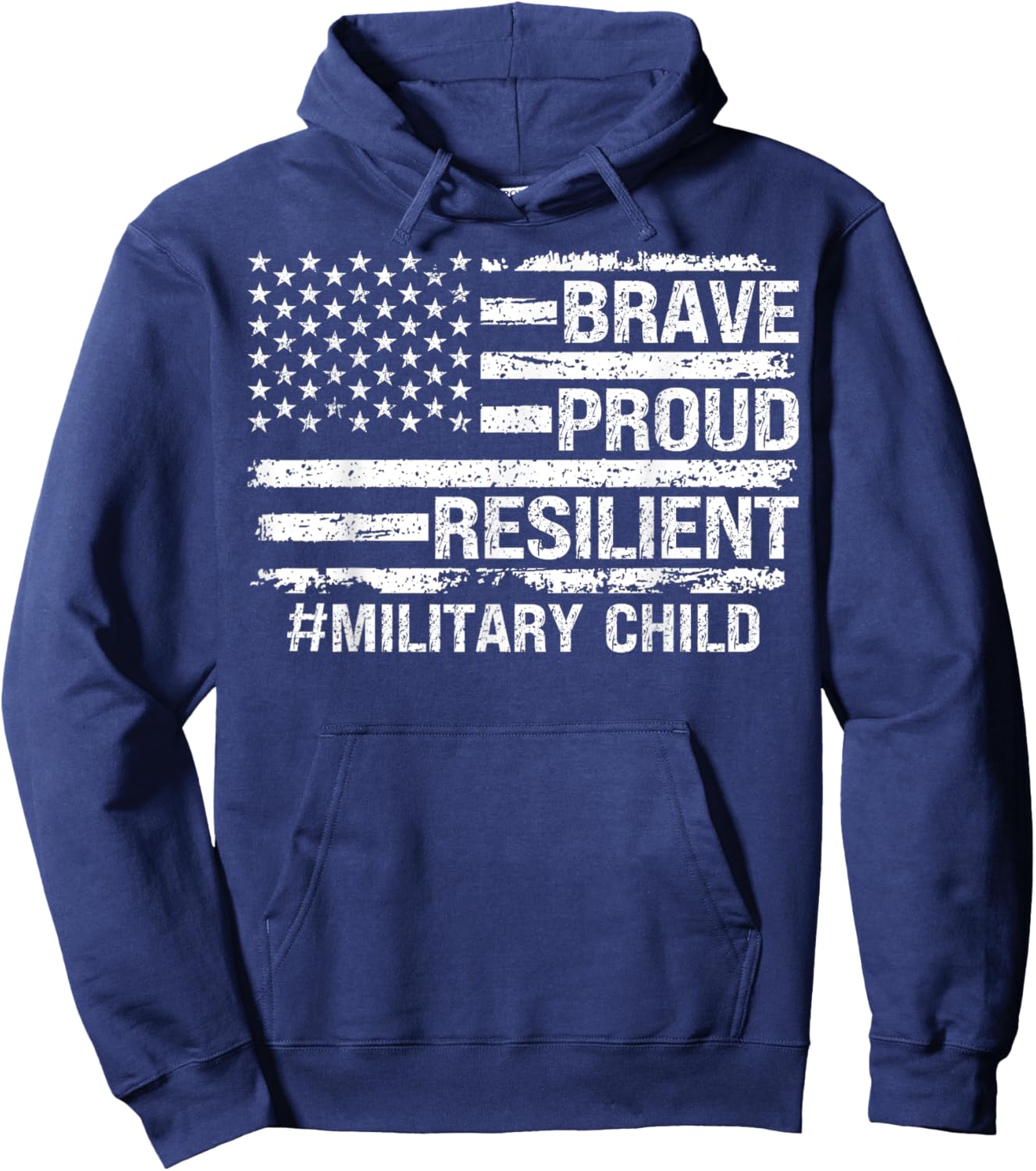 Purple UP Military kids USA Flag Military Child Month Hoodie - Hoodie | Navy