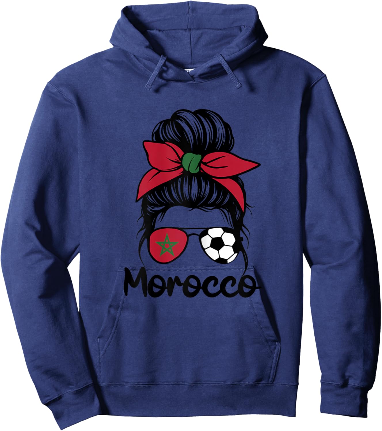 Morocco Femme Drapeau de la Maroc - Supporters Marocains Hoodie - Hoodie | Navy