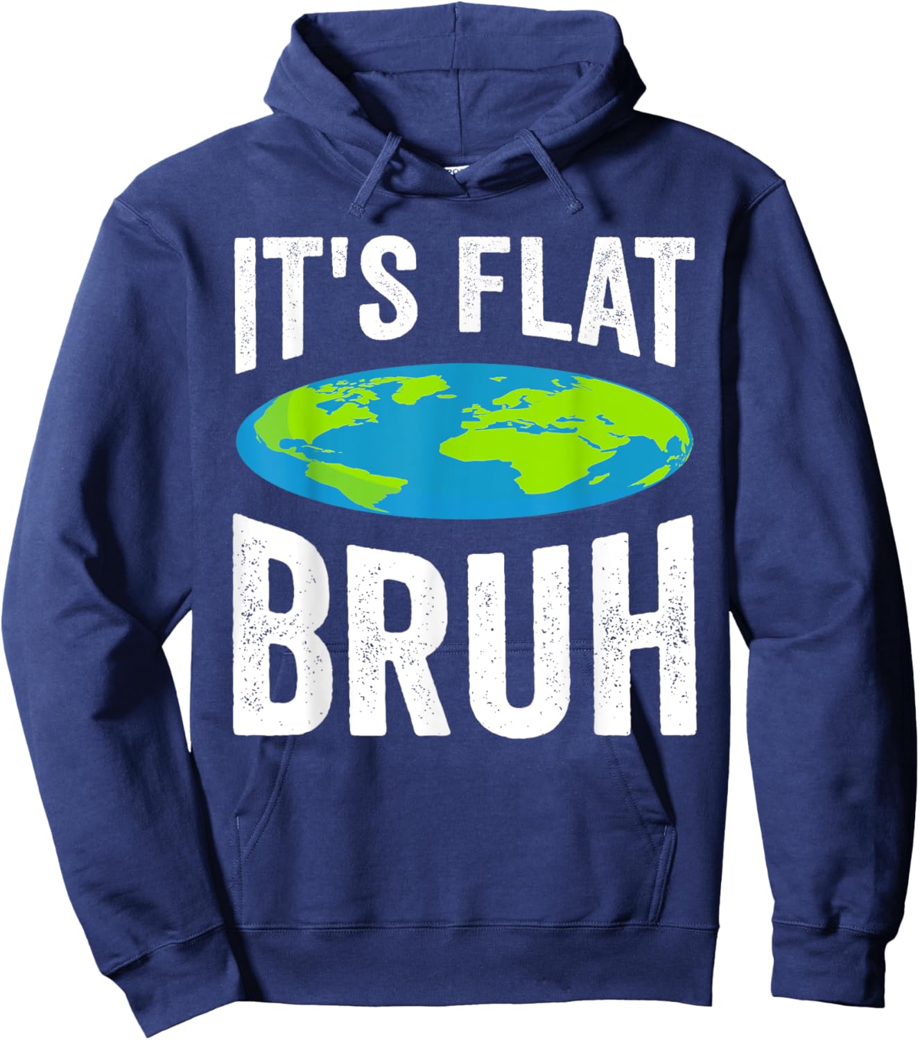 Flat Earth , Black, S Hoodie - Hoodie | Navy