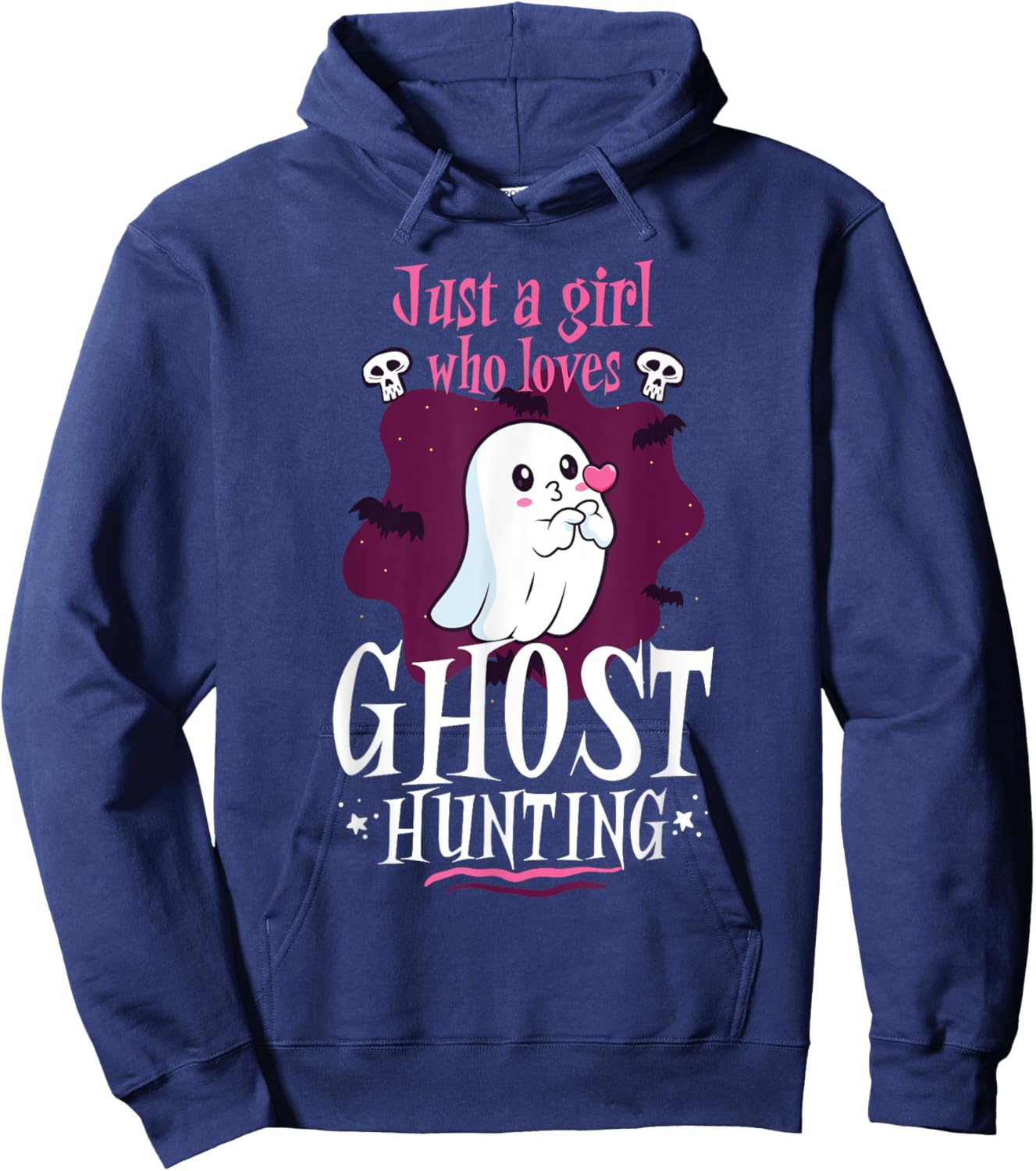 Just A Girl Who Loves Ghost Hunting Cute Ghost Hoodie - Hoodie | Navy