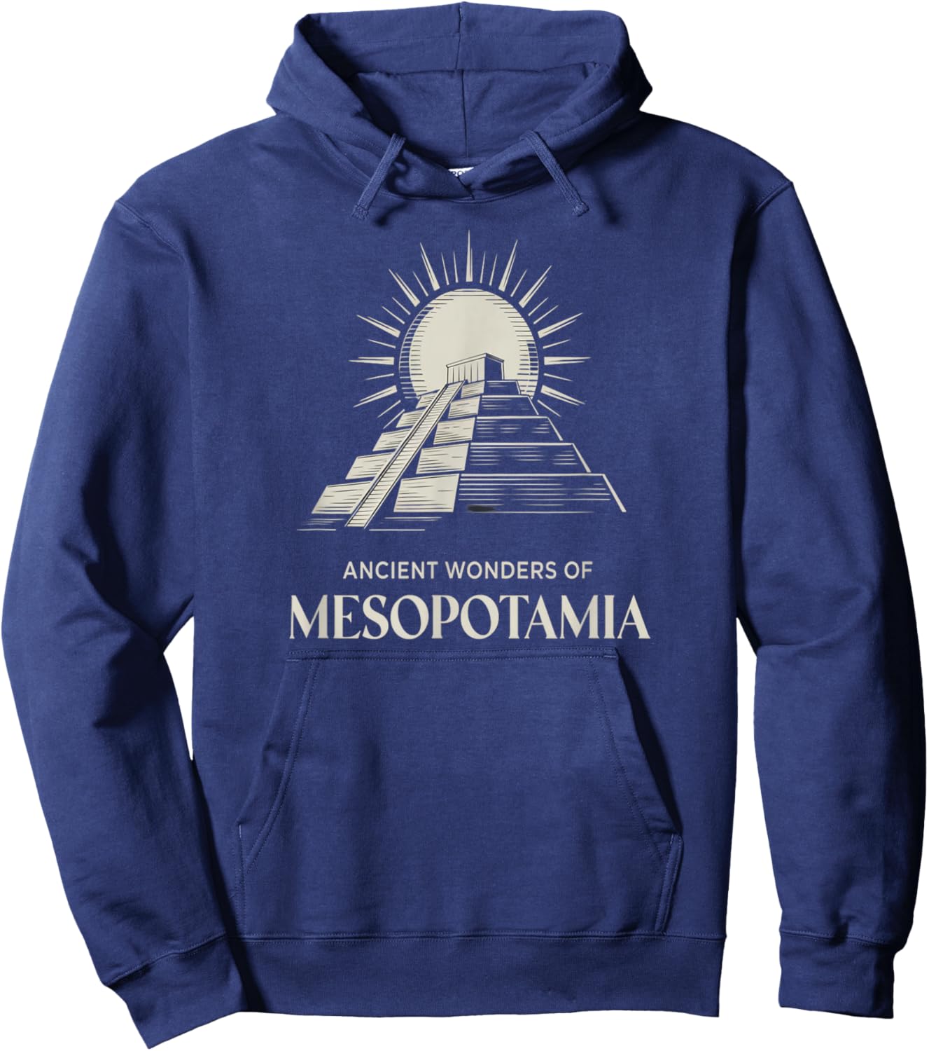 Ancient Wonders Mesopotamia Ziggurat Civilization Icon Hoodie - Hoodie | Navy